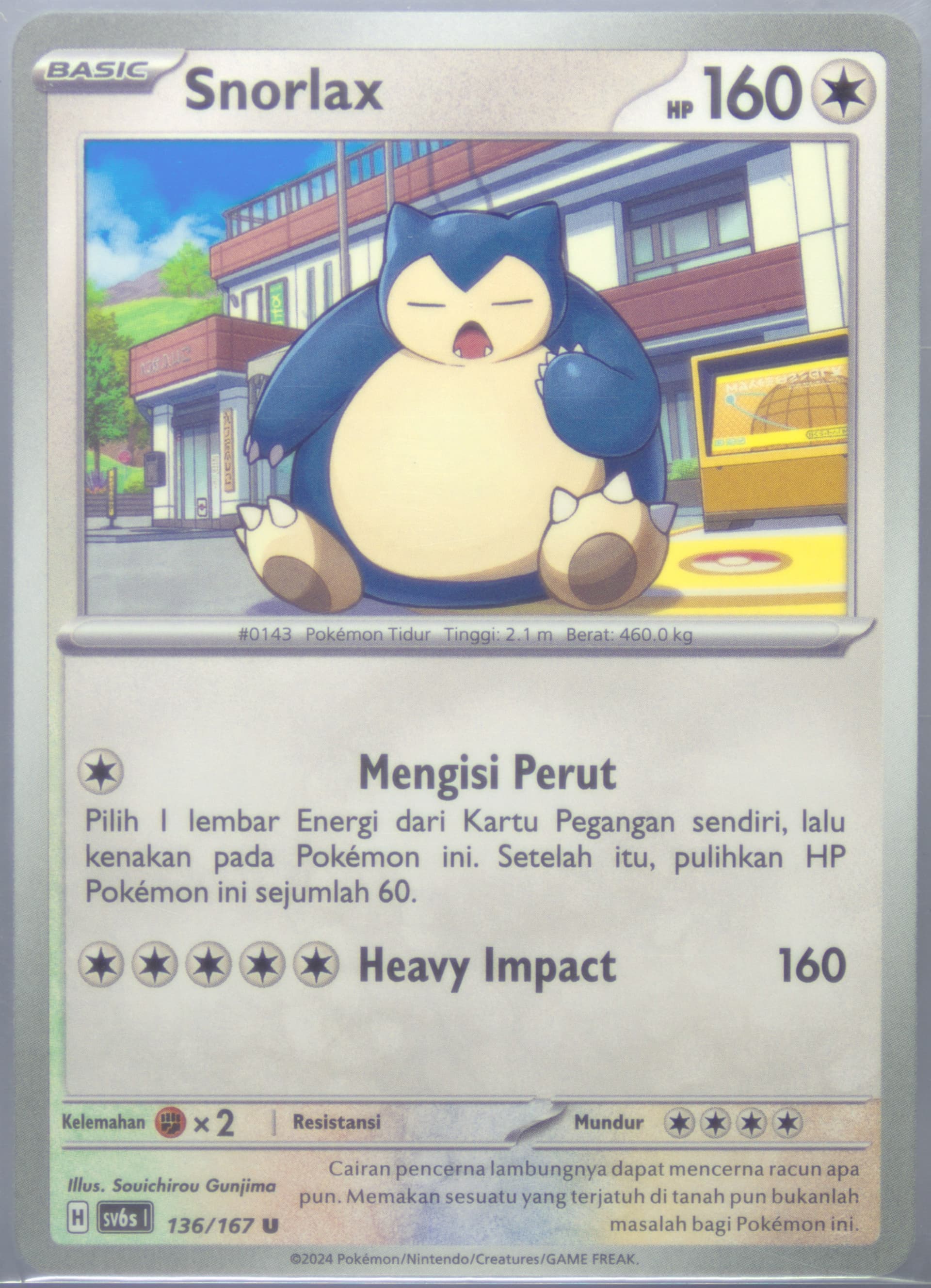 Snorlax (136) 2024 Pokemon Indonesian Sv6s I-Transfiguration Mask