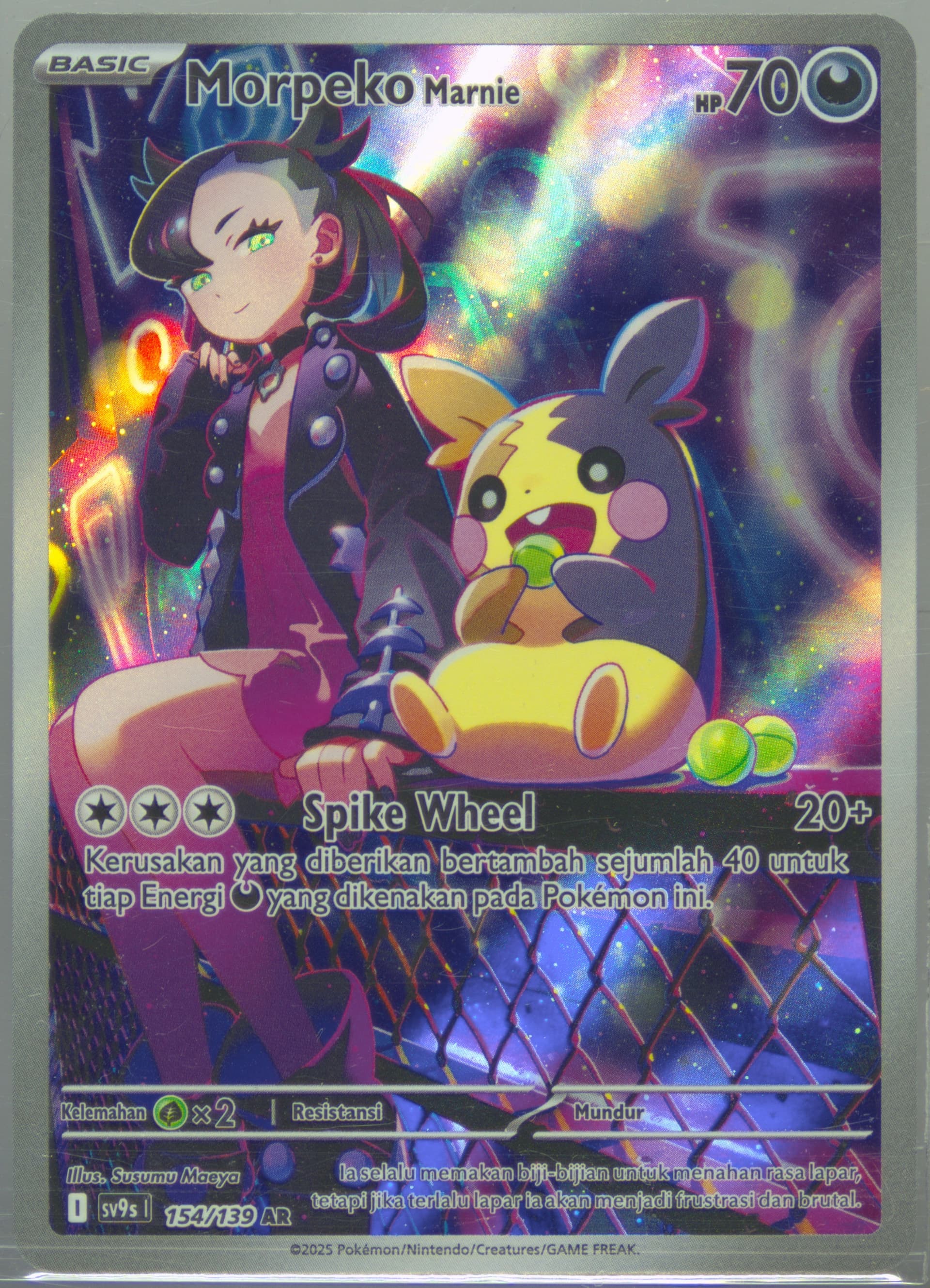 Marnie's Morpeko Art Rare (154) 2025 Pokemon Indonesian Sv9s I-Bonds of Destiny