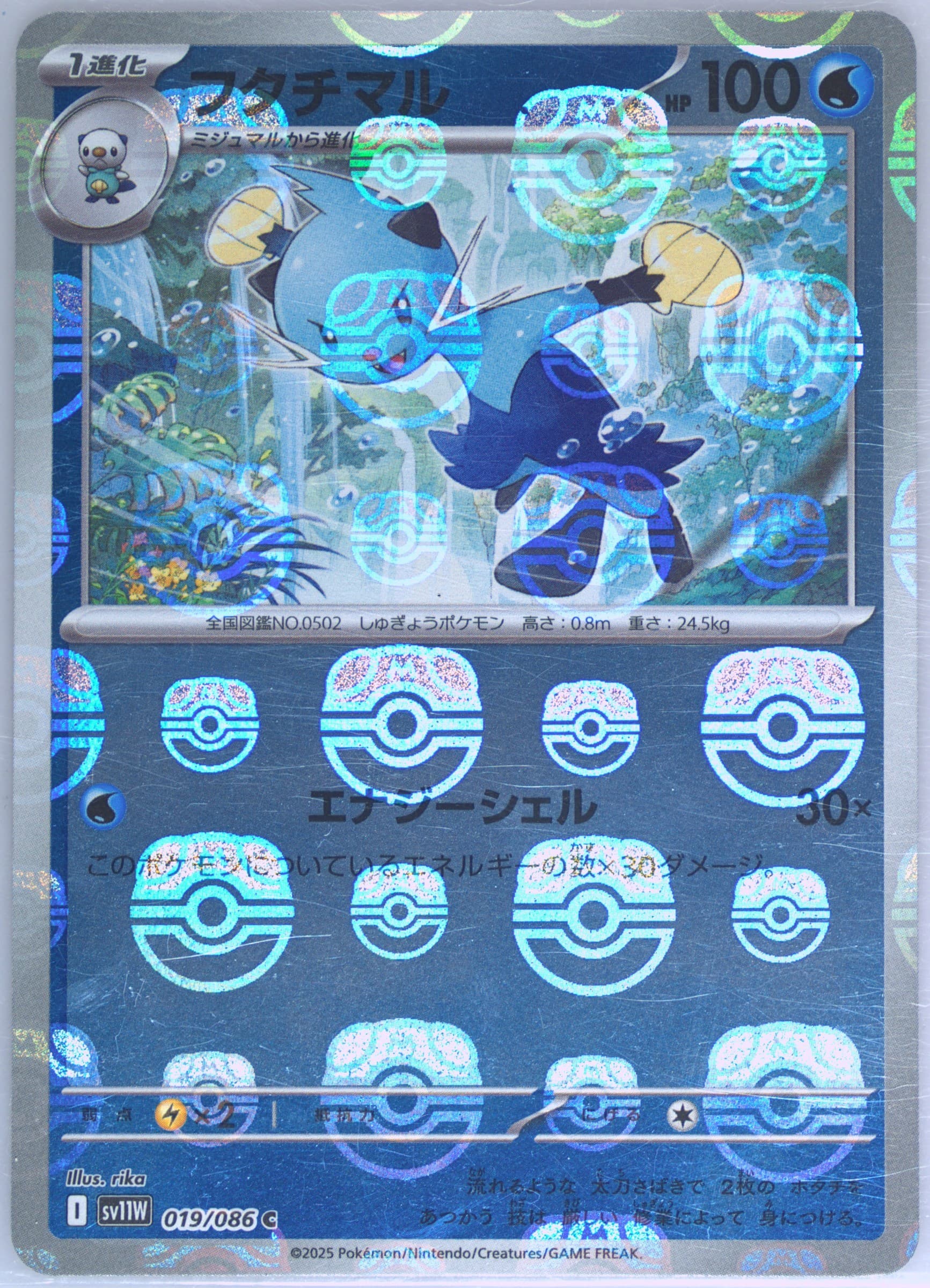 Dewott Master Ball Reverse Holo (019) 2025 Pokemon Japanese Sv11w-White Flare