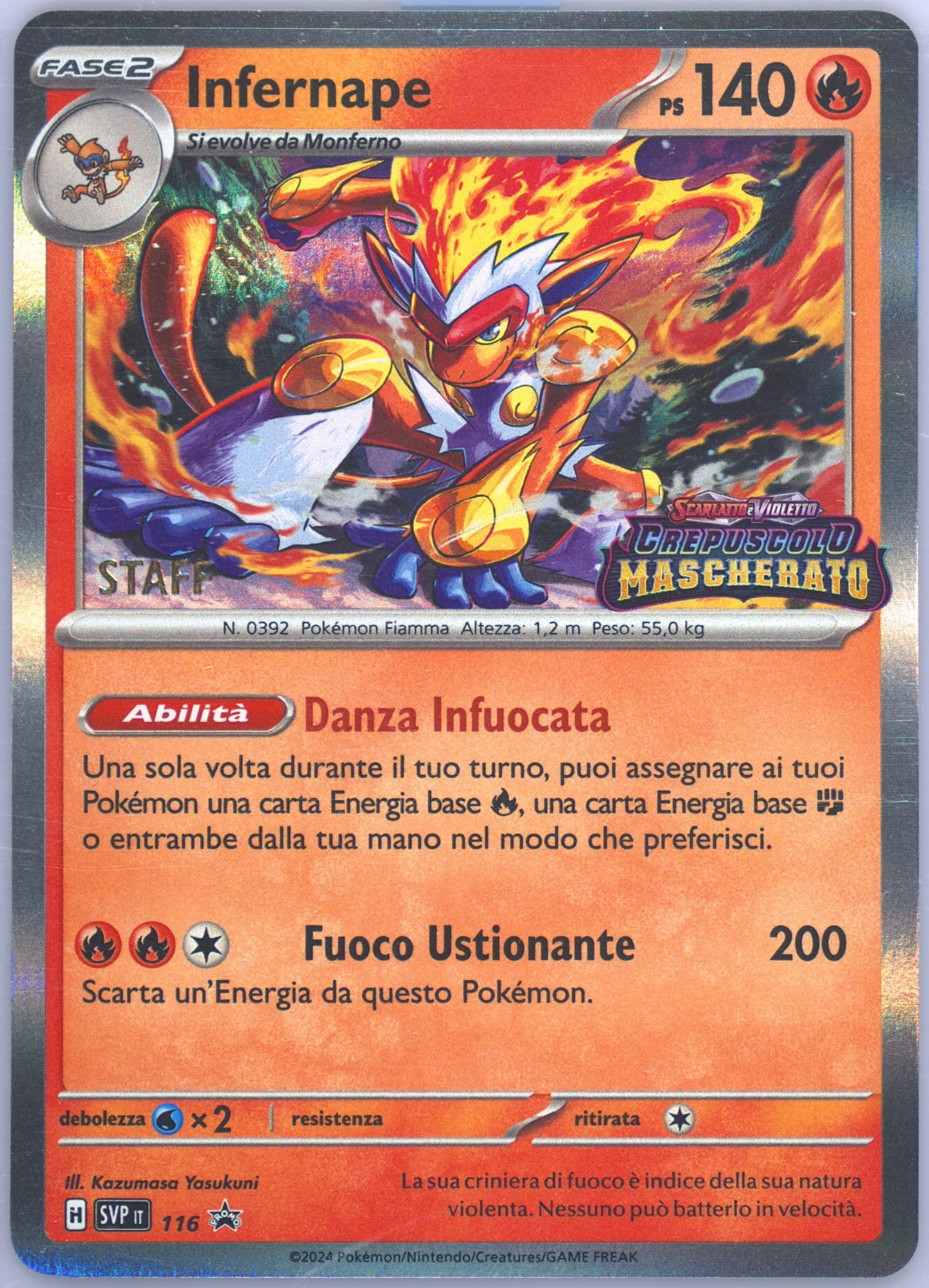 Infernape Stellar Crown Prerelease-Staff (116) 2024 Pokemon Italian Svp It-SV Black Star Promo