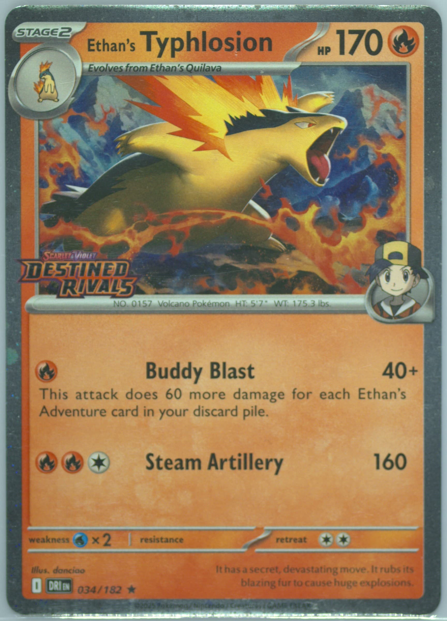 Ethan's Typhlosion Prerelease (034) 2025 Pokemon Dri EN-Destined Rivals