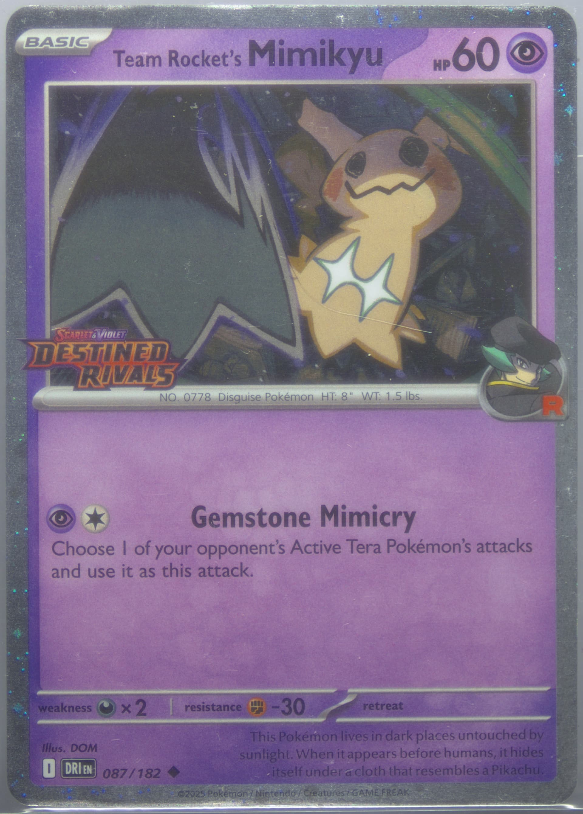 Team Rocket's Mimikyu Prerelease (087) 2025 Pokemon Dri EN-Destined Rivals