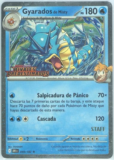 Misty's Gyarados Prerelease-Staff (049) 2025 Pokemon Spanish Dri ES-Destined Rivals