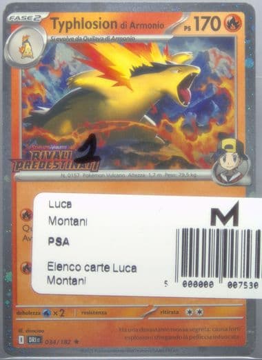 Ethan's Typhlosion Prerelease-Staff (034) 2025 Pokemon Italian Dri It-Destined Rivals