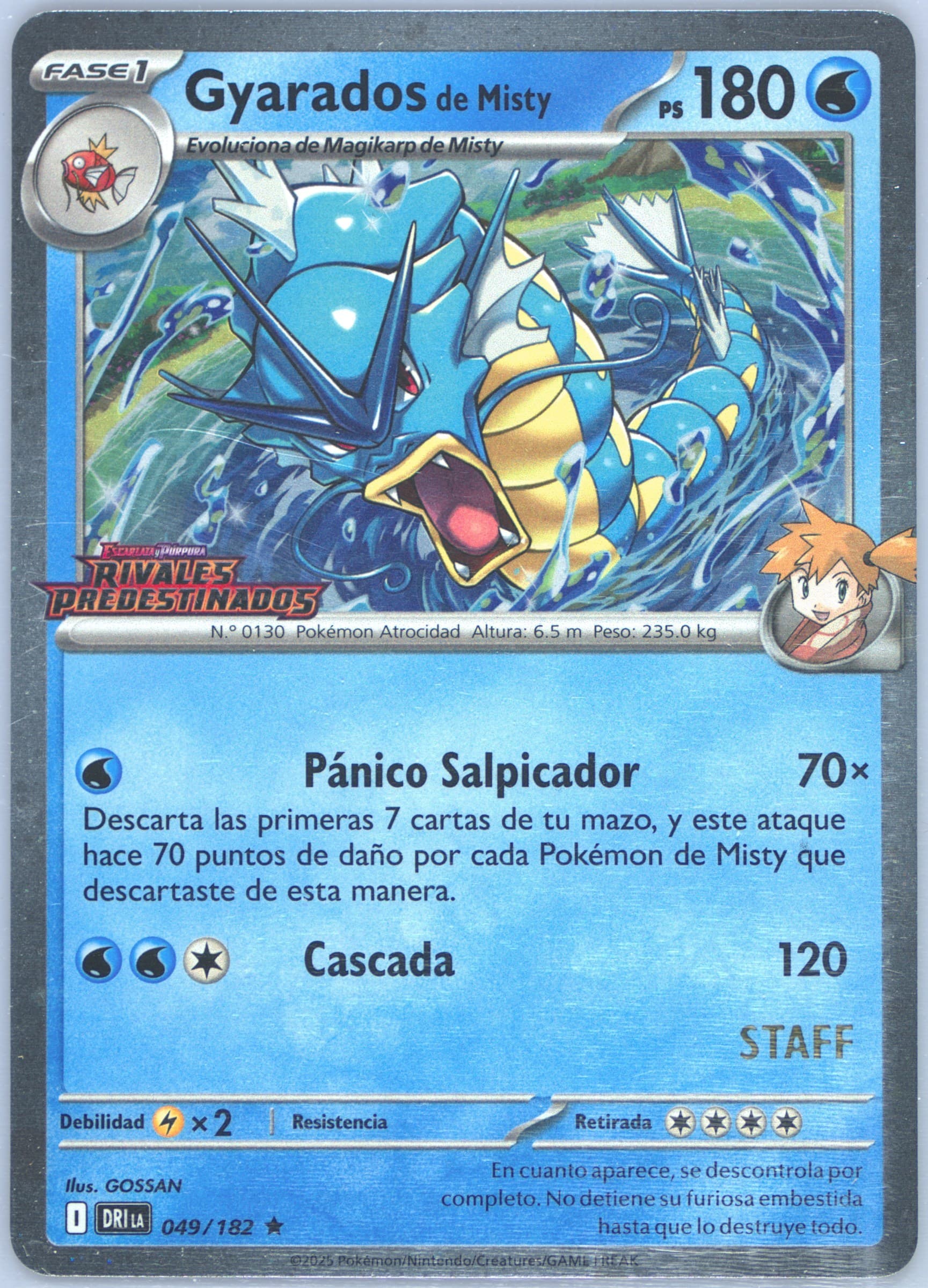 Misty's Gyarados Prerelease-Staff (049) 2025 Pokemon Latin American Dri La-Destined Rivals