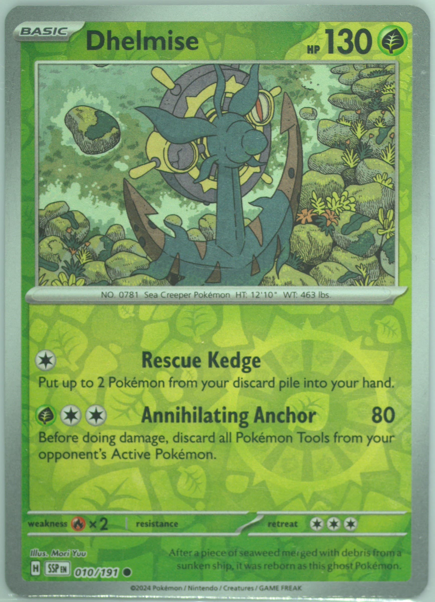 Dhelmise Reverse Holo (010) 2024 Pokemon Ssp EN-Surging Sparks