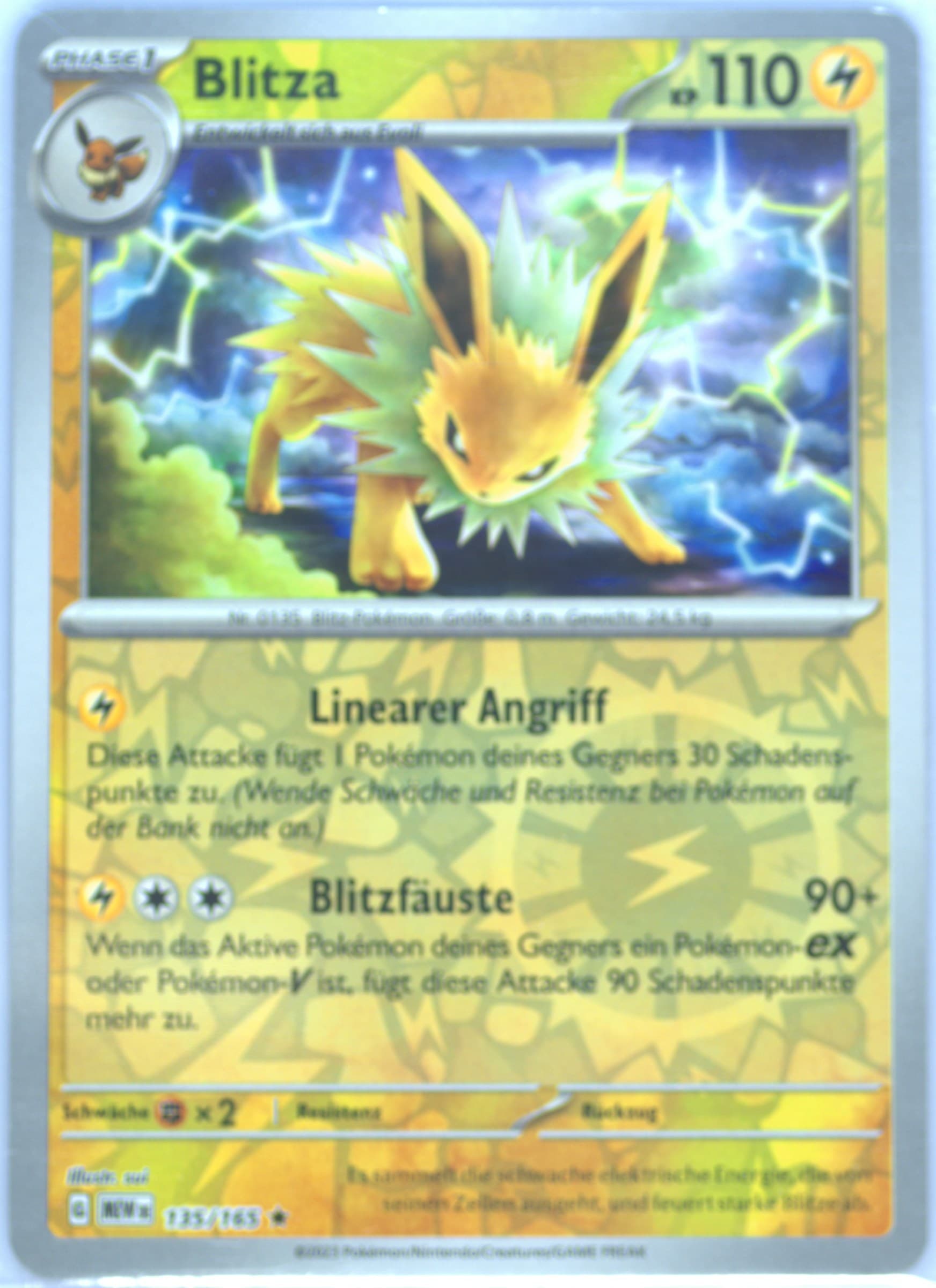 Jolteon Reverse Holo (135) 2023 Pokemon German Mew de-151