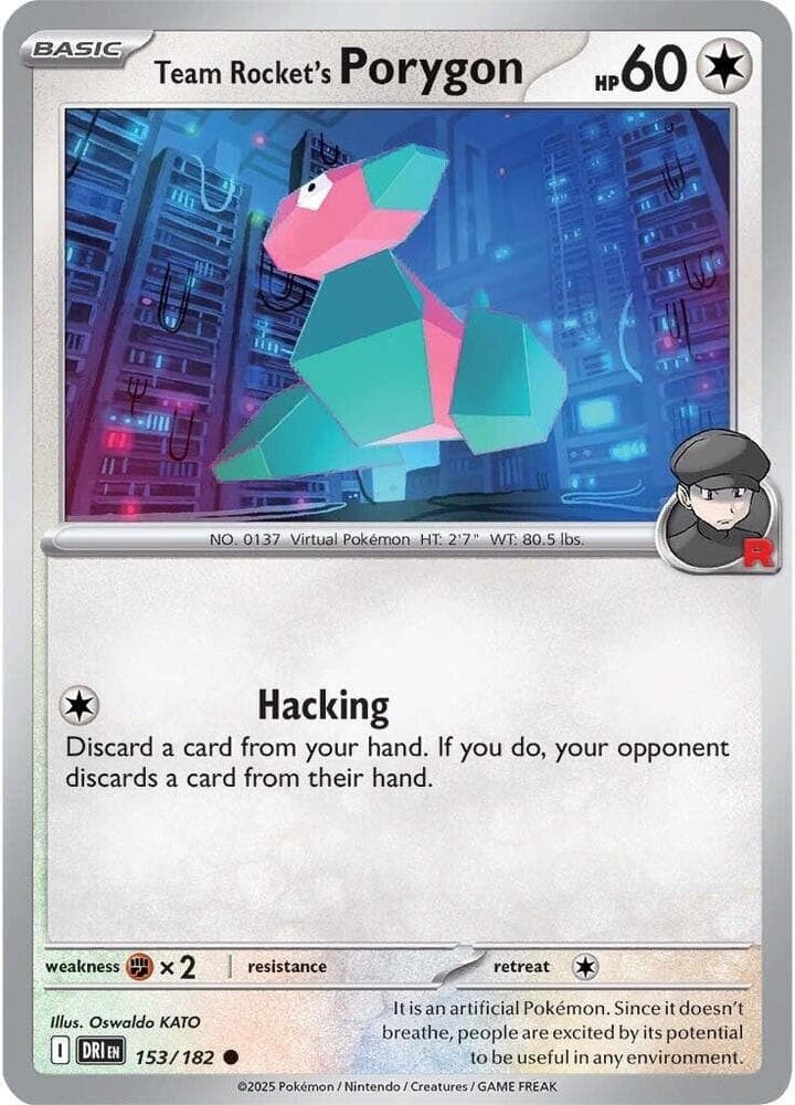 Team Rocket's Porygon Reverse Holo (153) 2025 Pokemon Dri EN-Destined Rivals