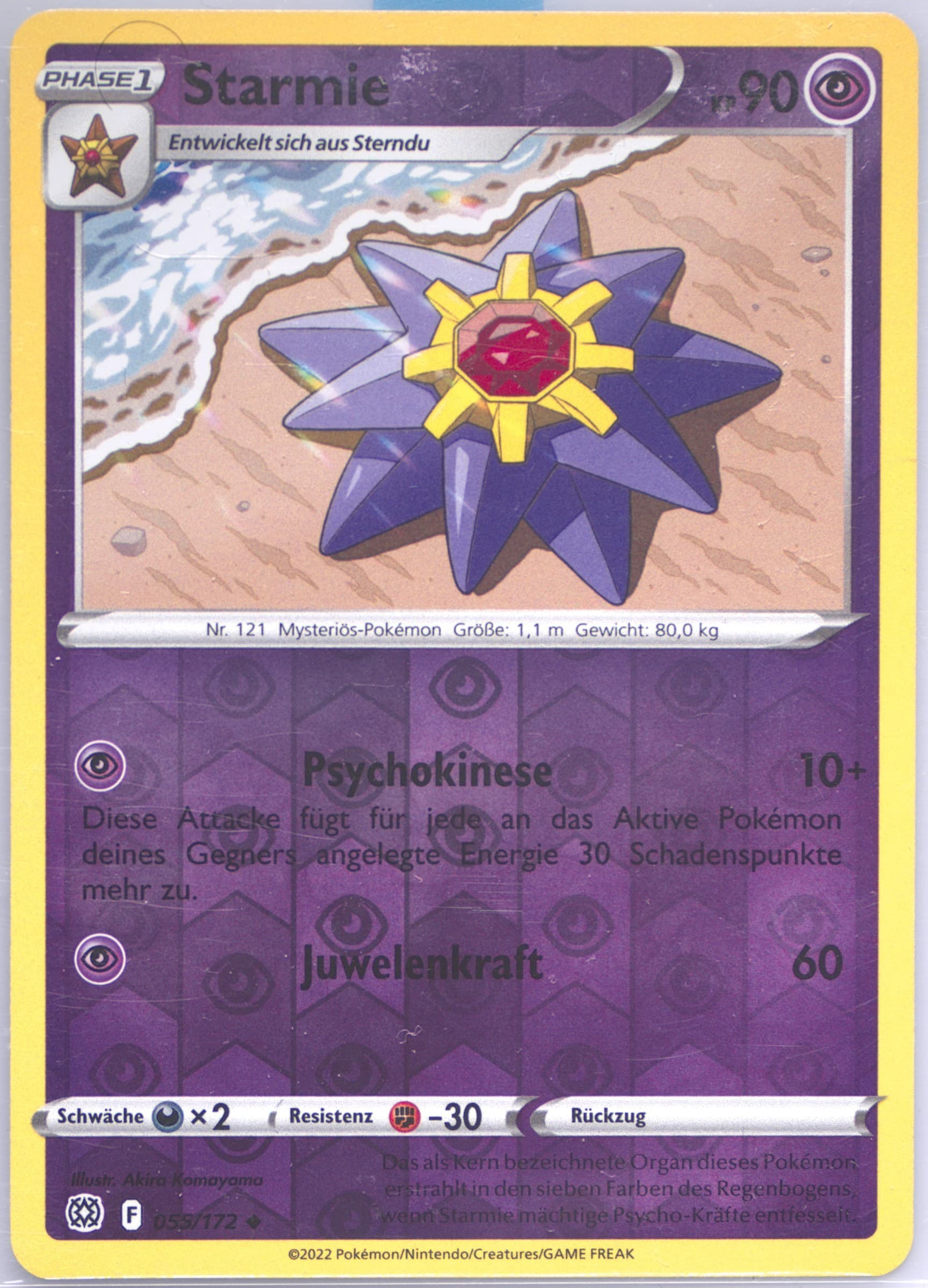 Starmie-Reverse Foil German (055) 2022 Pokemon Sword & Shield Lost Origin