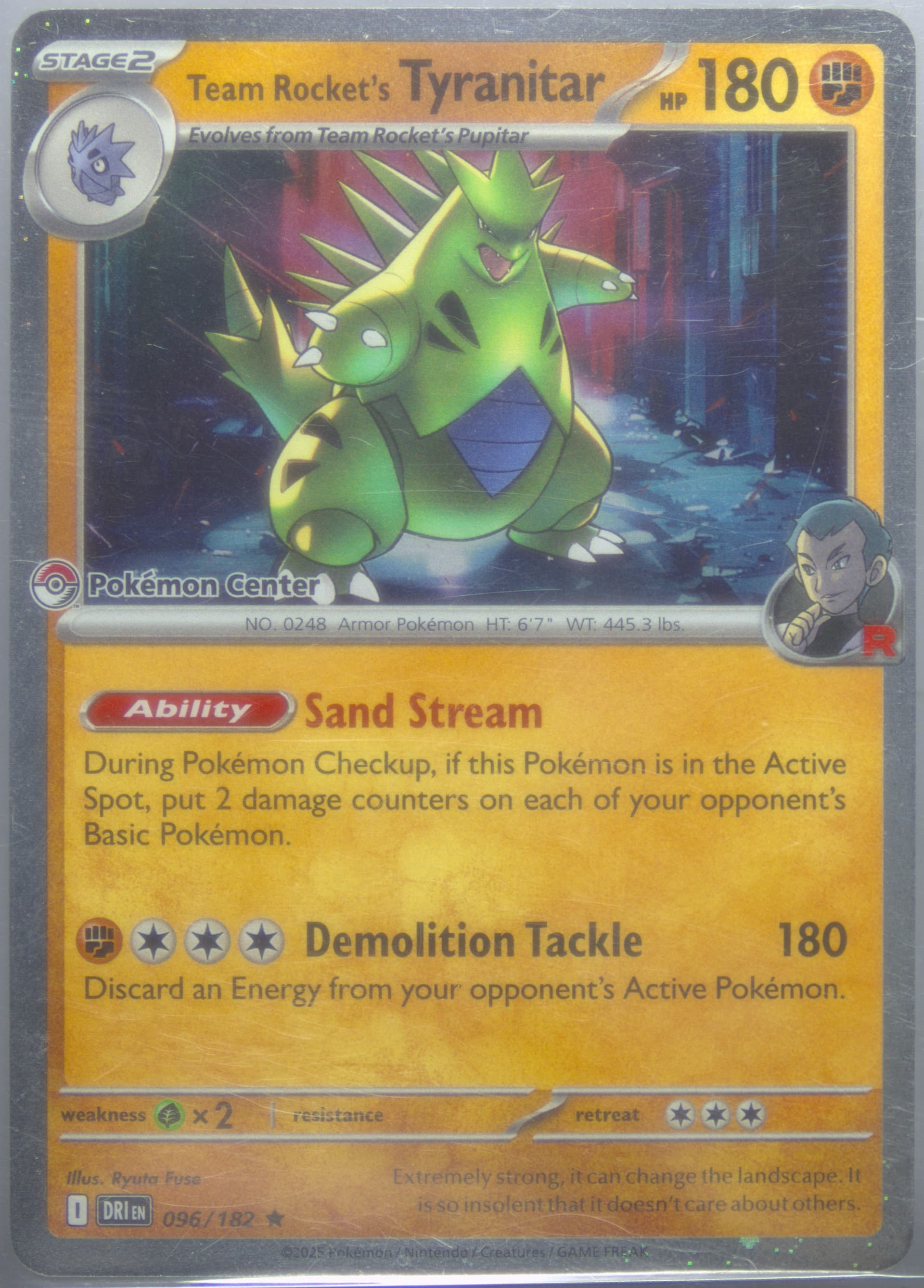 Team Rocket's Tyranitar Pokemon Center Exclusive (096) 2025 Pokemon Dri EN-Destined Rivals