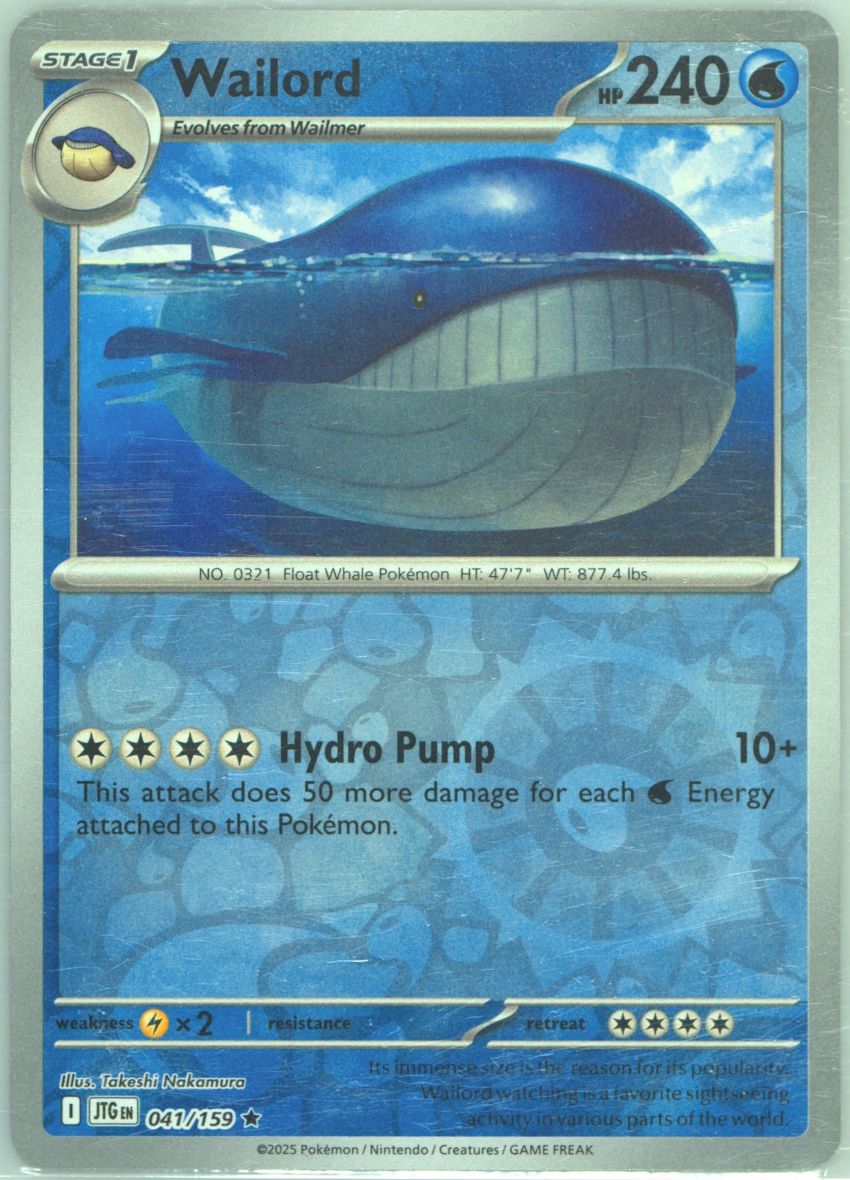 Wailord Reverse Holo (041) 2025 Pokemon Jtg EN-Journey Together