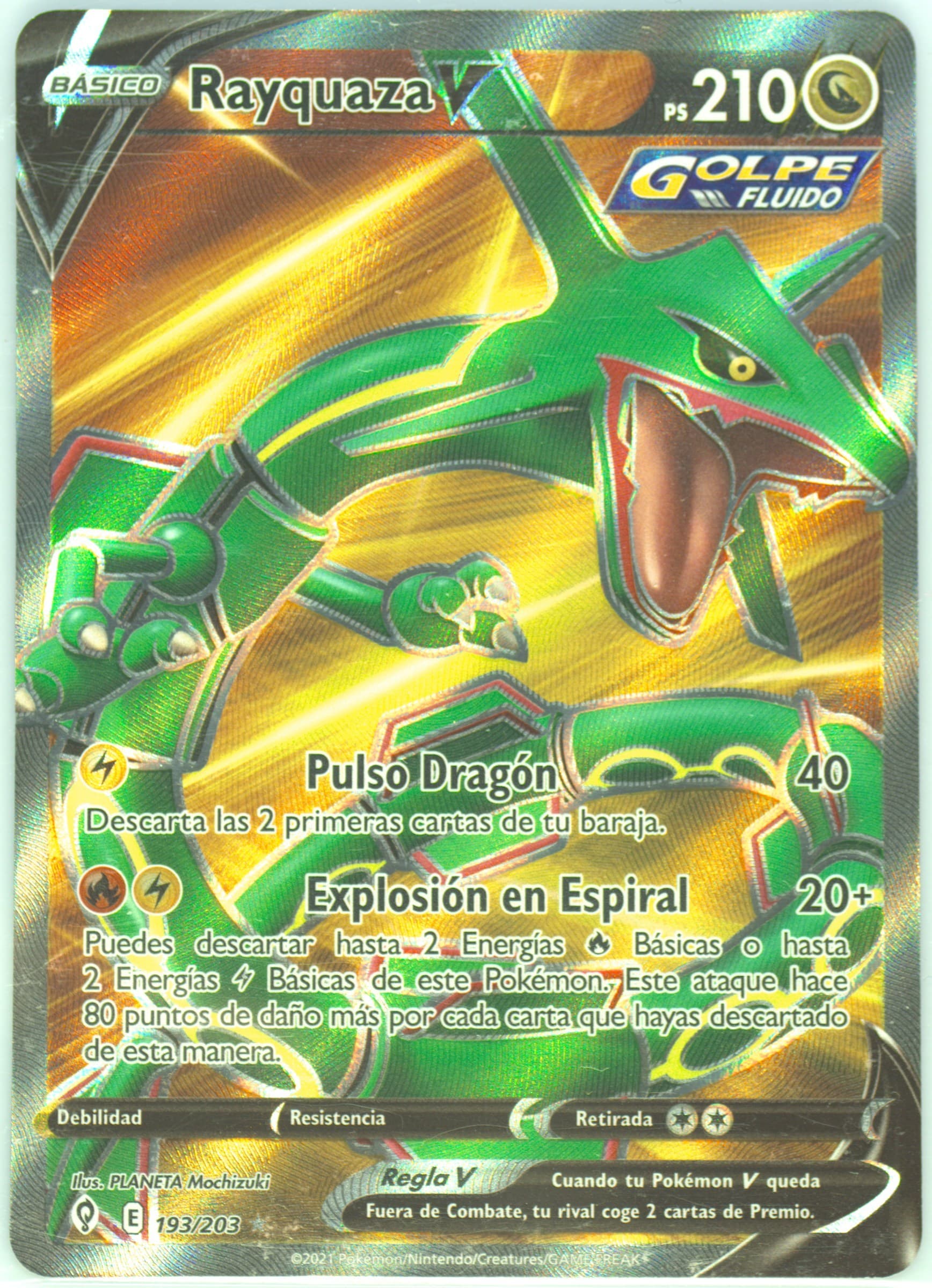 Full Art/Rayquaza V Spanish (193) 2021 Pokemon Sword & Shield Evolving Skies
