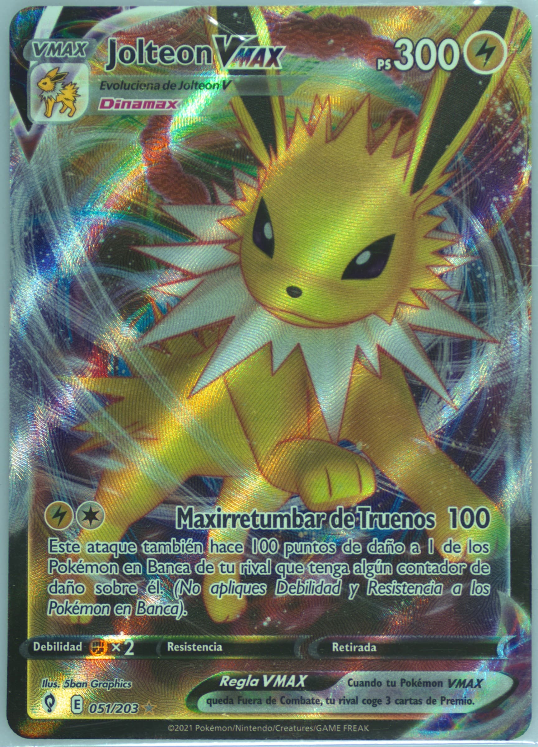 Full Art/Jolteon Vmax Spanish (051) 2021 Pokemon Sword & Shield Evolving Skies