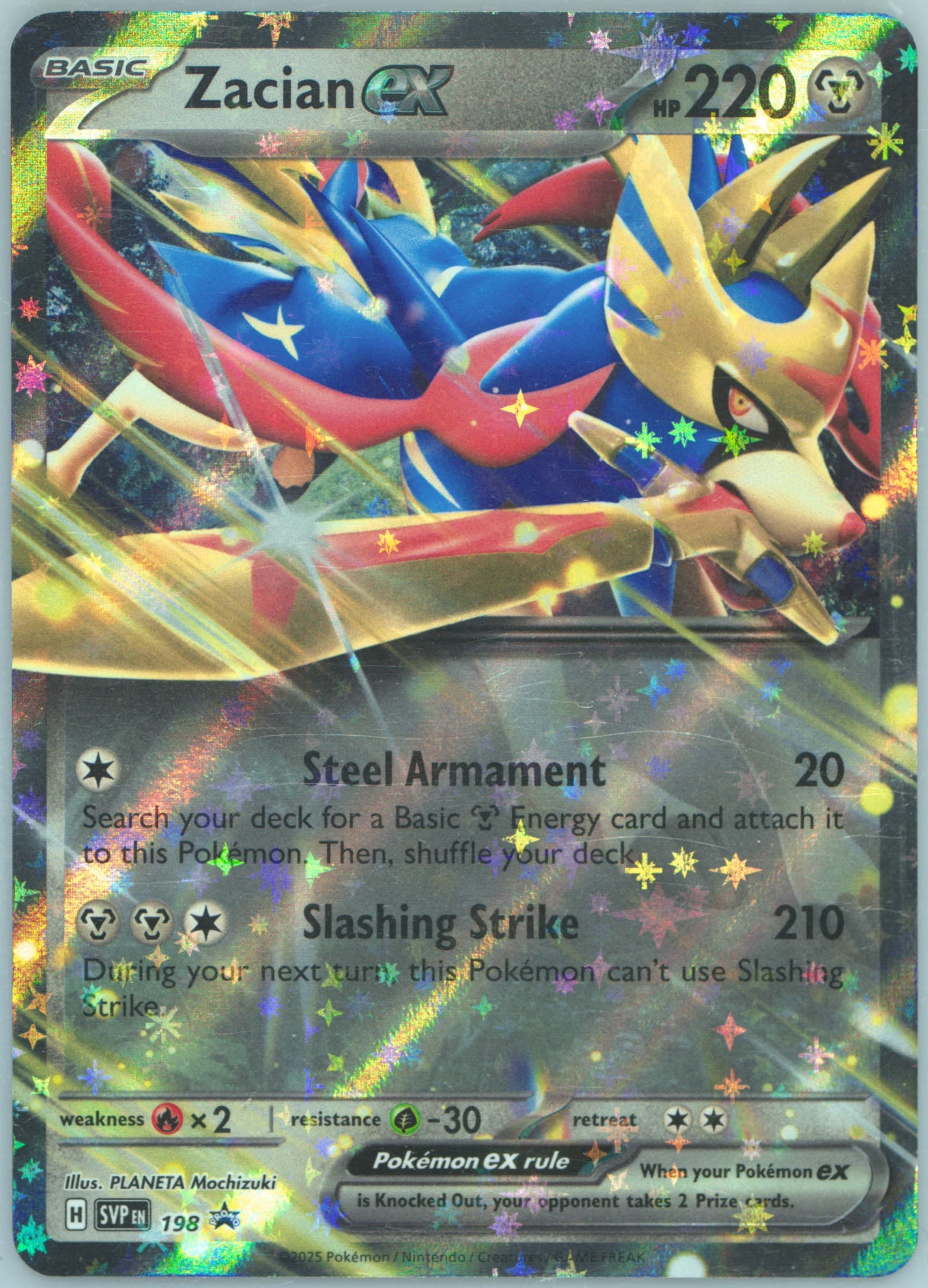 Zacian EX Slashing Legends Tin (198) 2025 Pokemon Svp EN-SV Black Star Promo