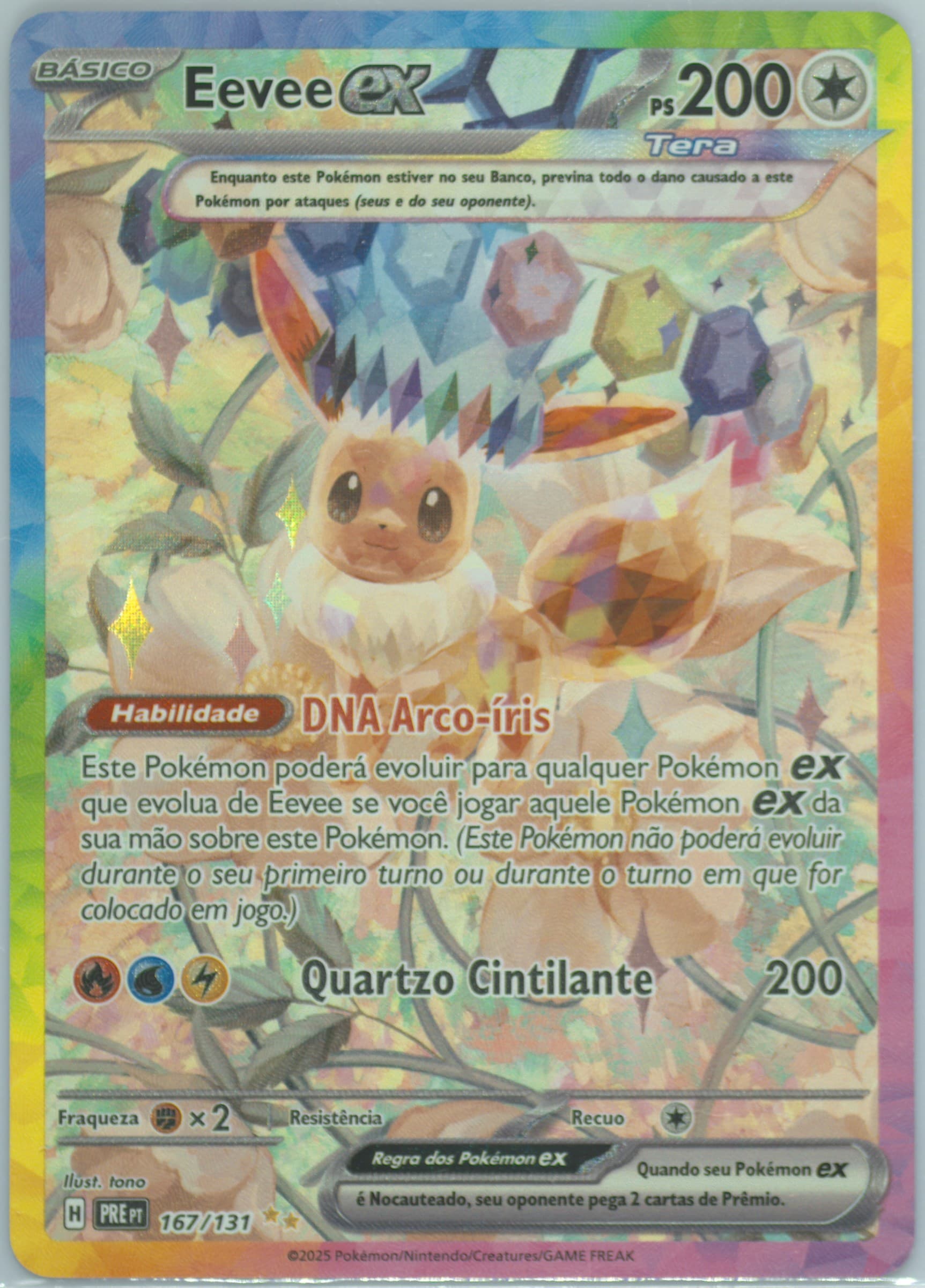 Eevee EX Special Illustration Rare (167) 2025 Pokemon Portuguese Pre PT-Prismatic Evolutions