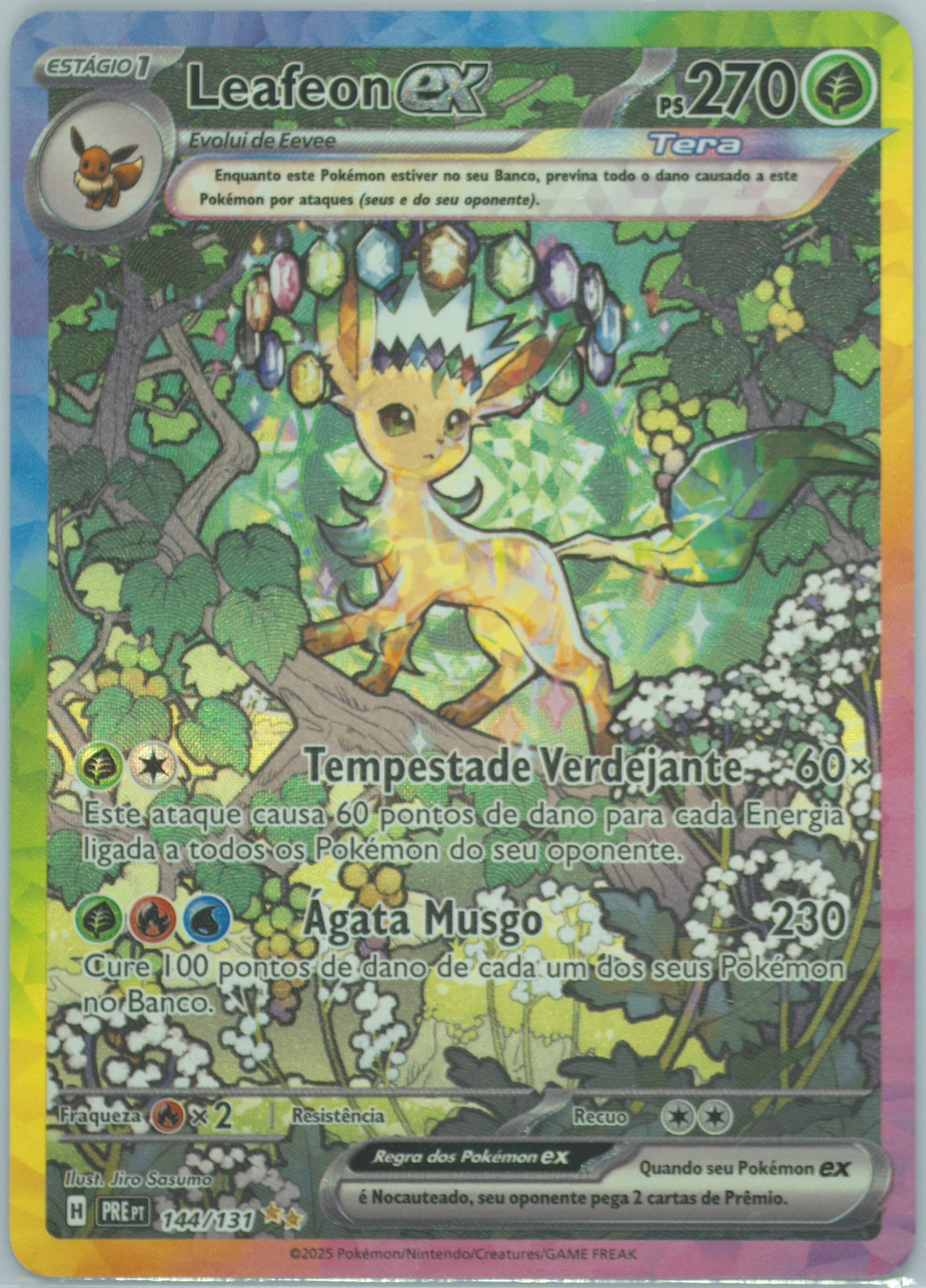 Leafeon EX Special Illustration Rare (144) 2025 Pokemon Portuguese Pre PT-Prismatic Evolutions
