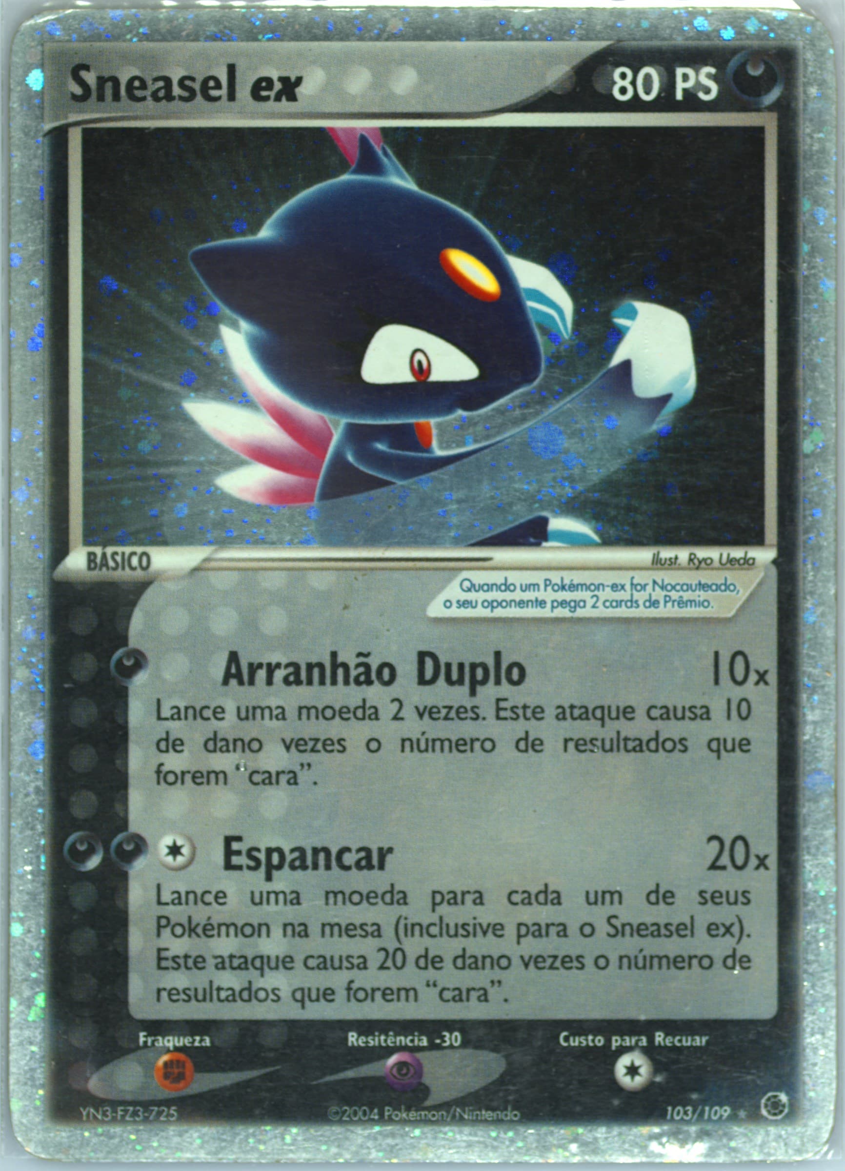 Sneasel EX-Holo (103) 2004 Pokemon Portuguese EX Ruby & Sapphire