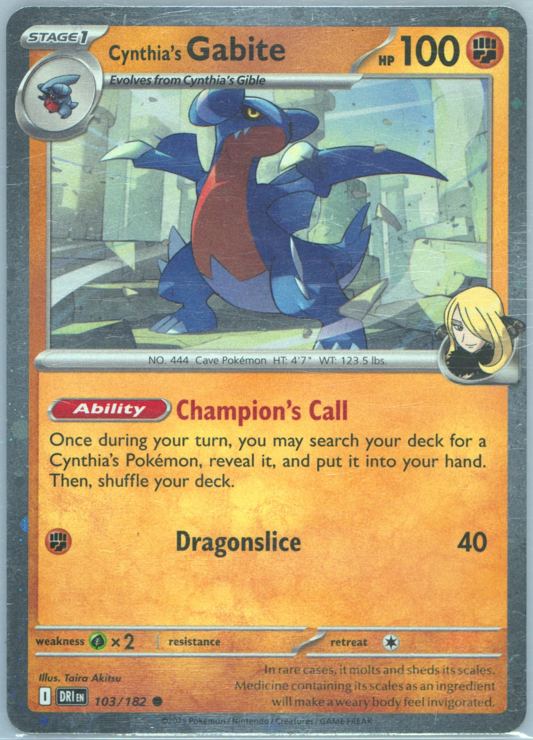 Cynthia's Gabite Cynthia's Garchomp EX Premium Collection (103) 2025 Pokemon Dri EN-Destined Rivals