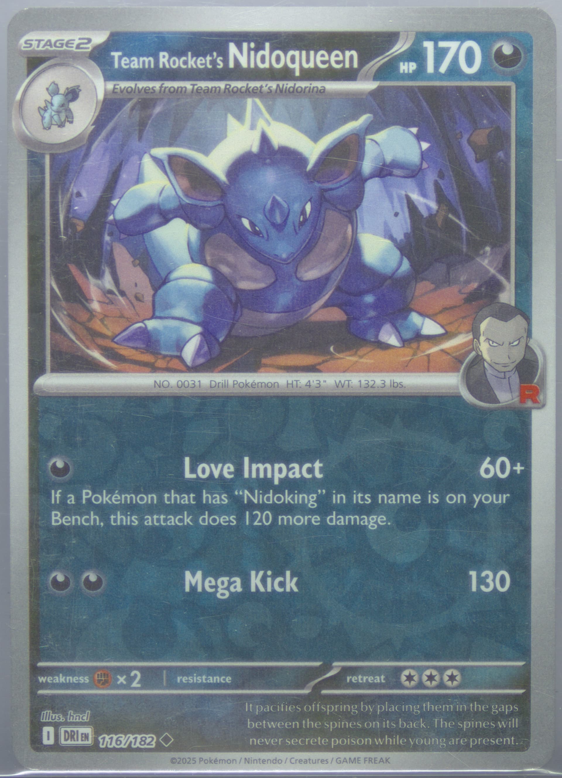 Team Rocket's Nidoqueen Reverse Holo (116) 2025 Pokemon Dri EN-Destined Rivals