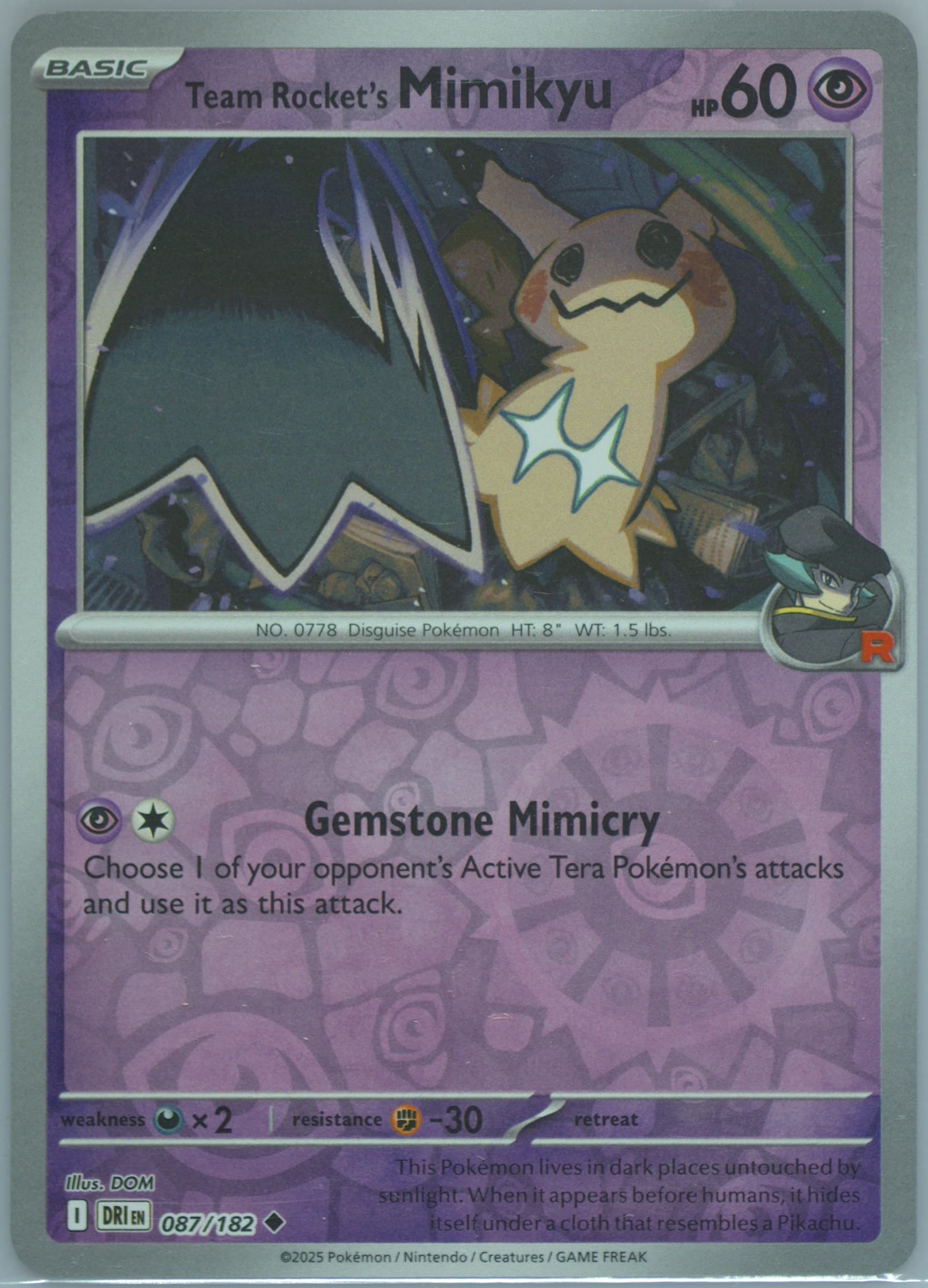 Team Rocket's Mimikyu Reverse Holo (087) 2025 Pokemon Dri EN-Destined Rivals