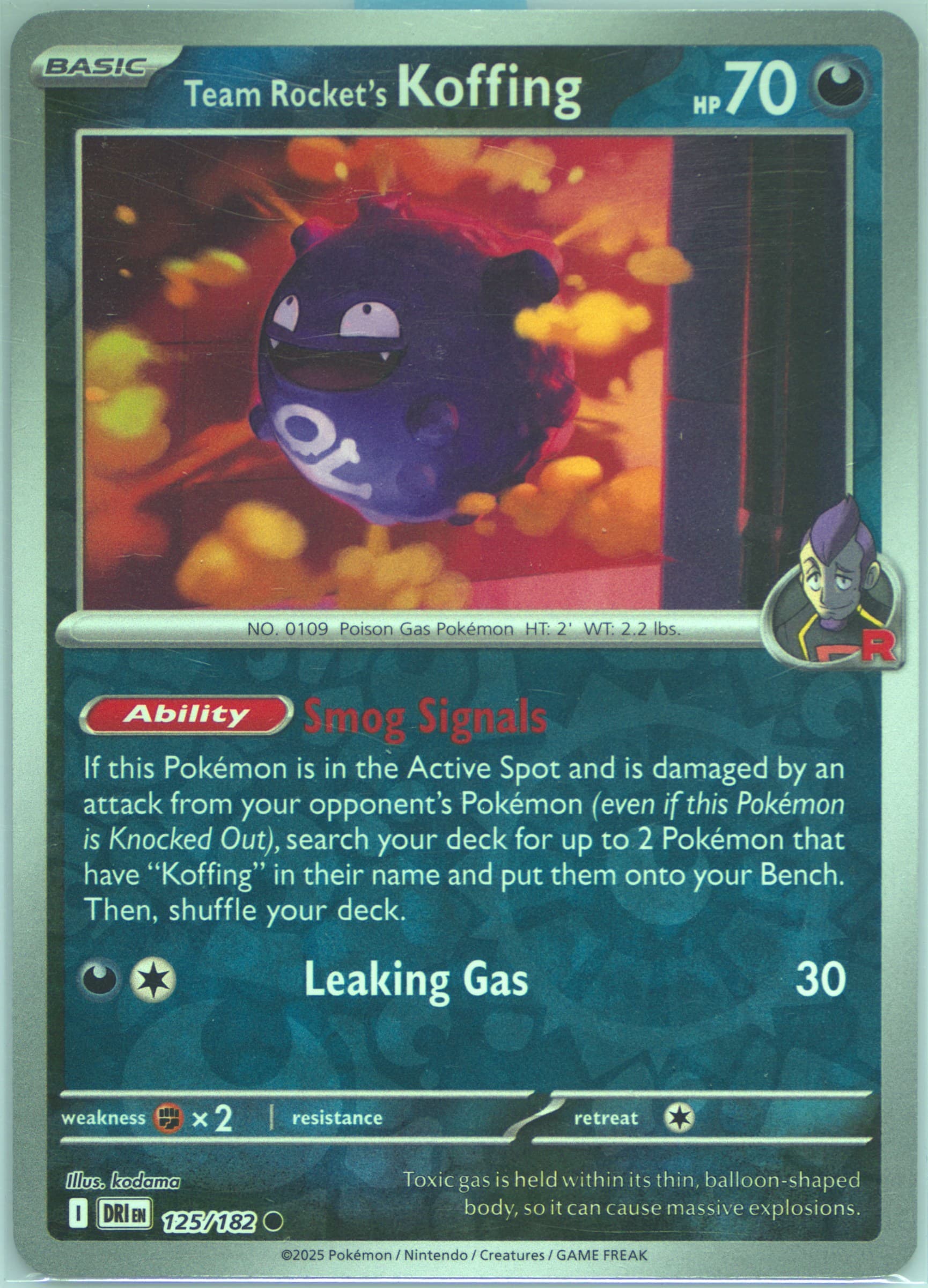 Team Rocket's Koffing Reverse Holo (125) 2025 Pokemon Dri EN-Destined Rivals