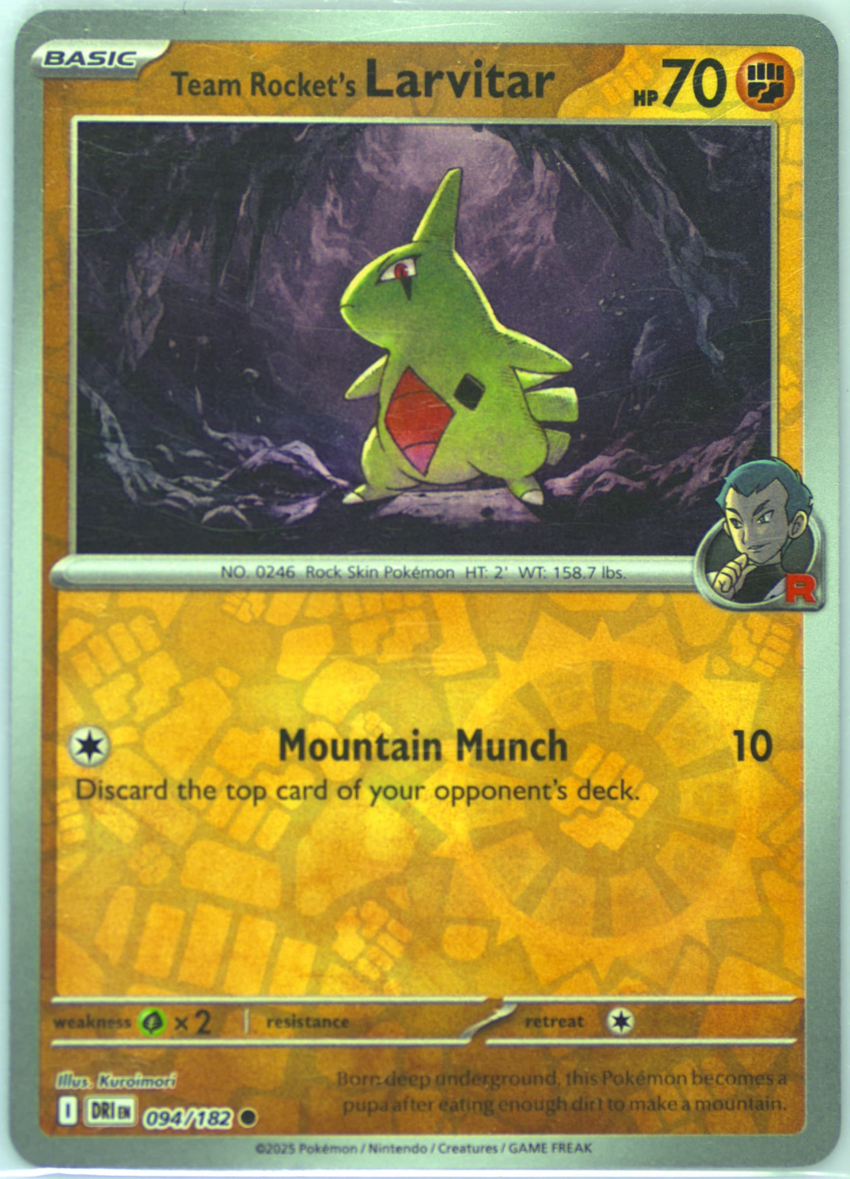 Team Rocket's Larvitar Reverse Holo (094) 2025 Pokemon Dri EN-Destined Rivals