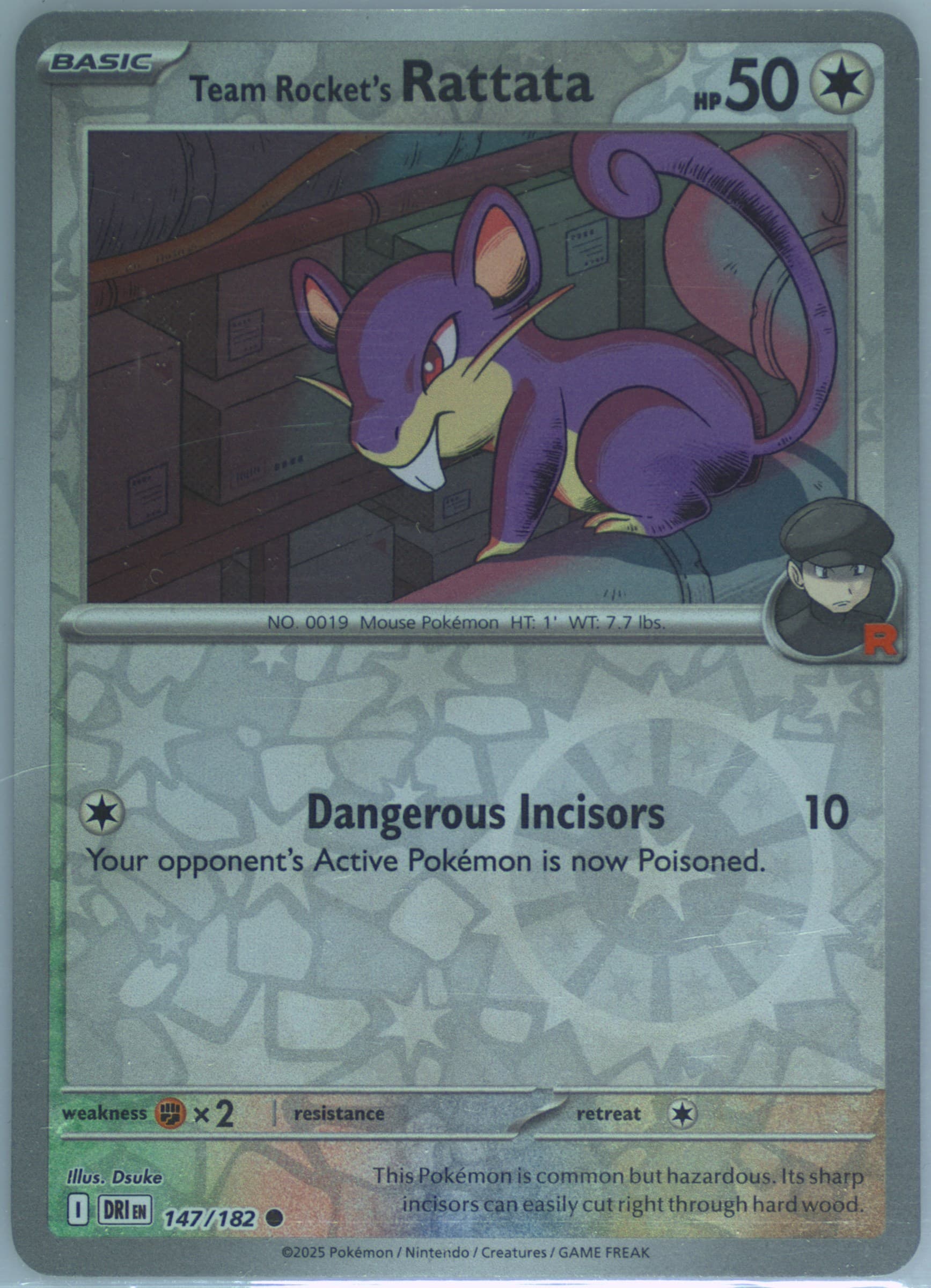 Team Rocket's Rattata Reverse Holo (147) 2025 Pokemon Dri EN-Destined Rivals