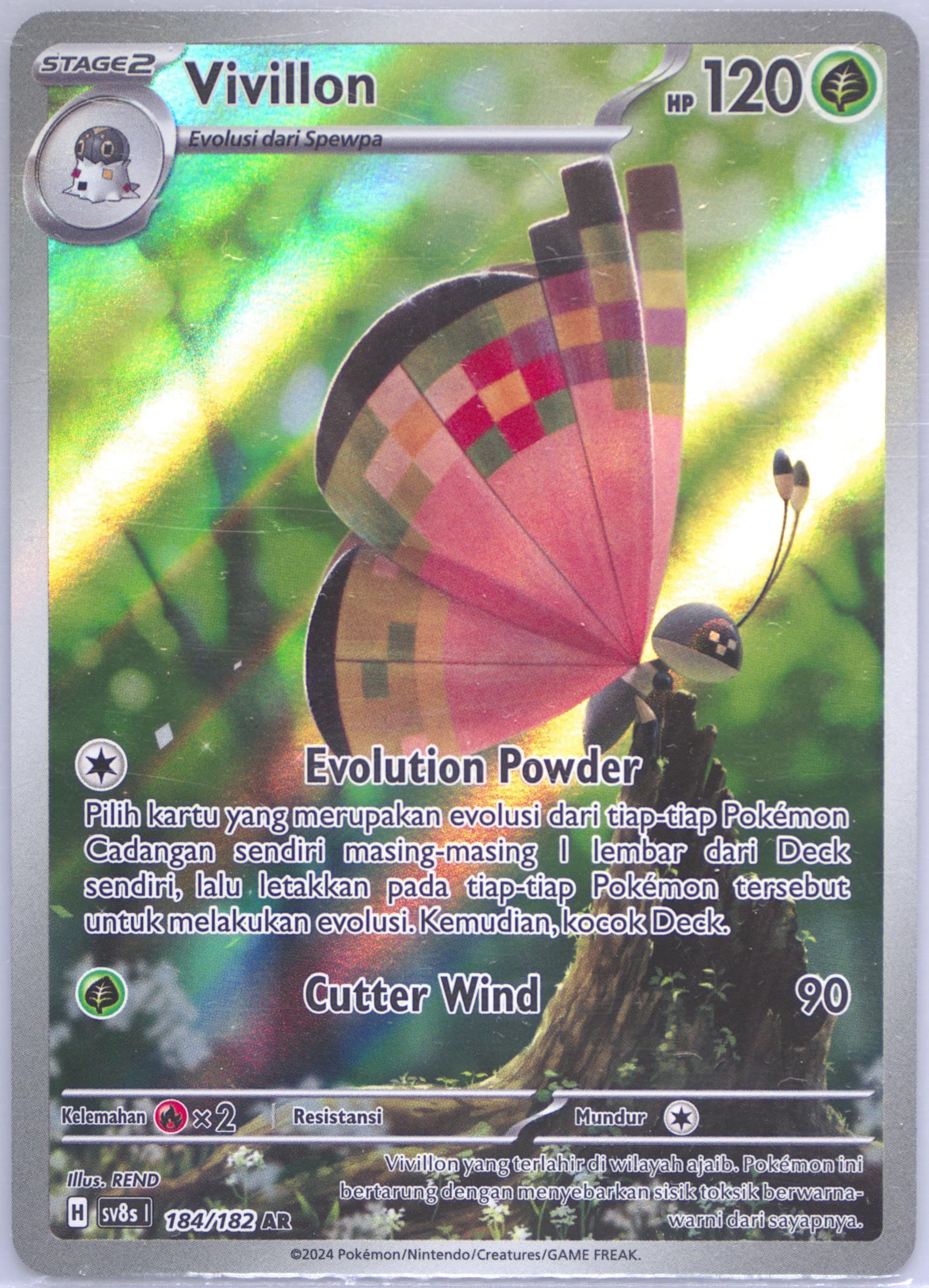Vivillon Art Rare (184) 2024 Pokemon Indonesian Sv8s I-Stellar Lightning