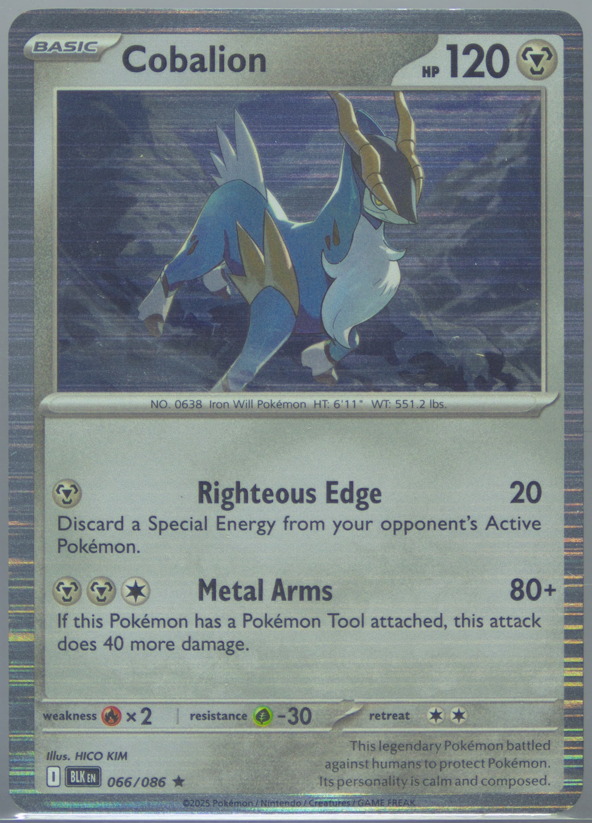 Cobalion (066) 2025 Pokemon Blk EN-Black Bolt