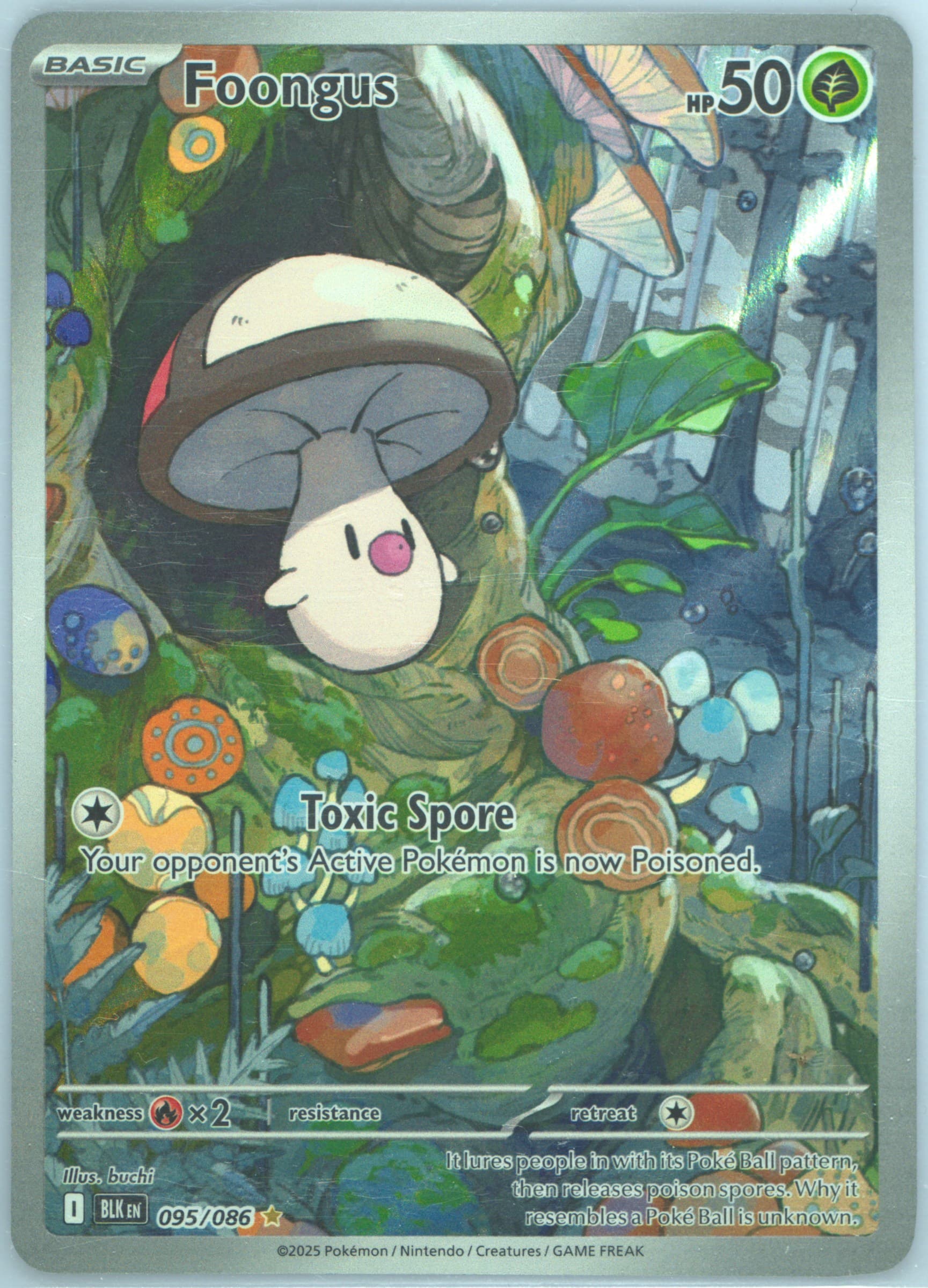 Foongus Illustration Rare (095) 2025 Pokemon Blk EN-Black Bolt