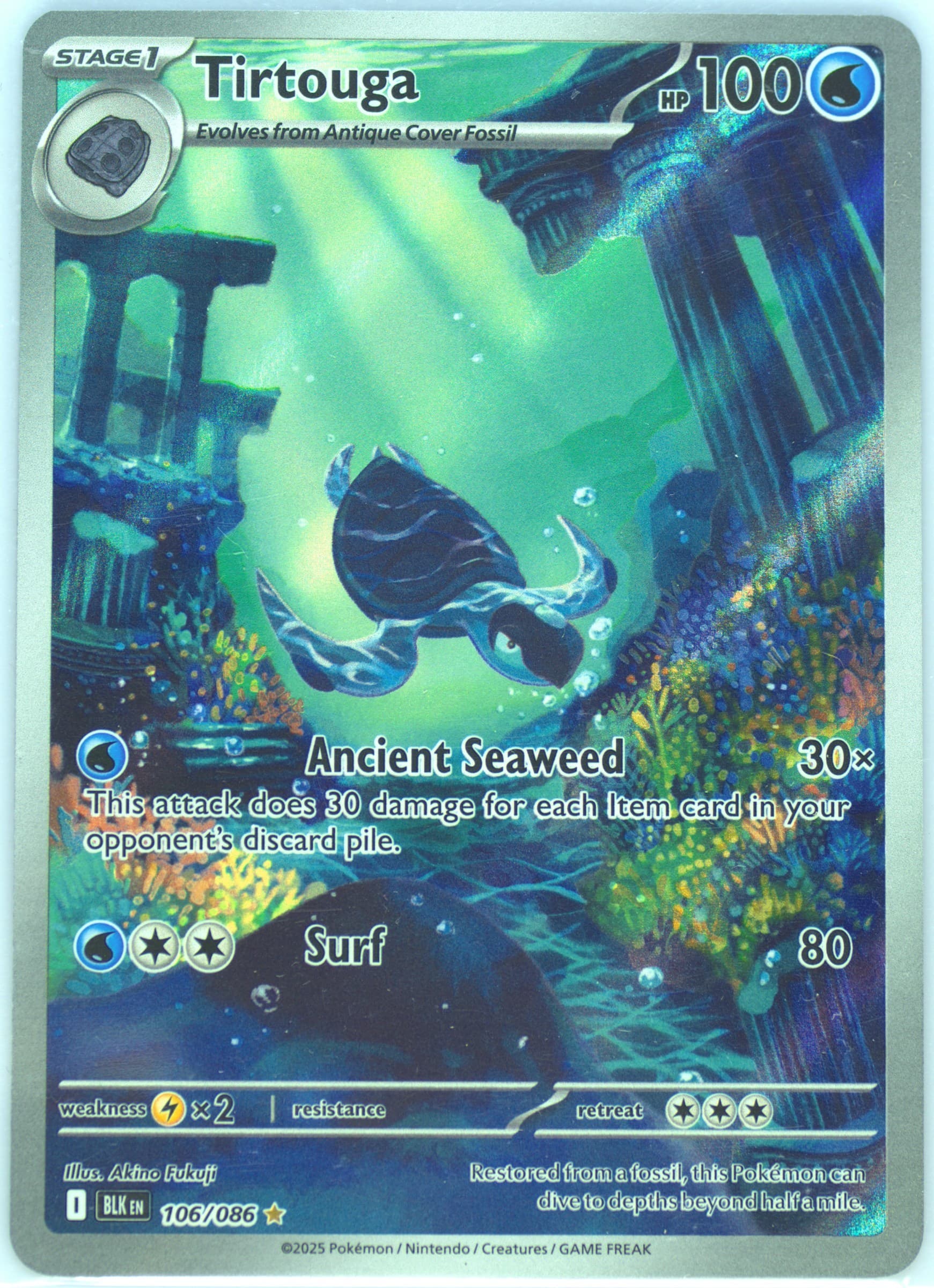 Tirtouga Illustration Rare (106) 2025 Pokemon Blk EN-Black Bolt