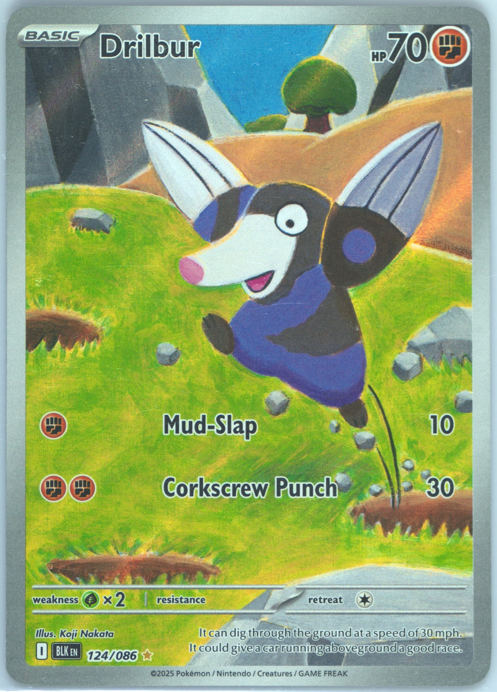Drilbur Illustration Rare (124) 2025 Pokemon Blk EN-Black Bolt