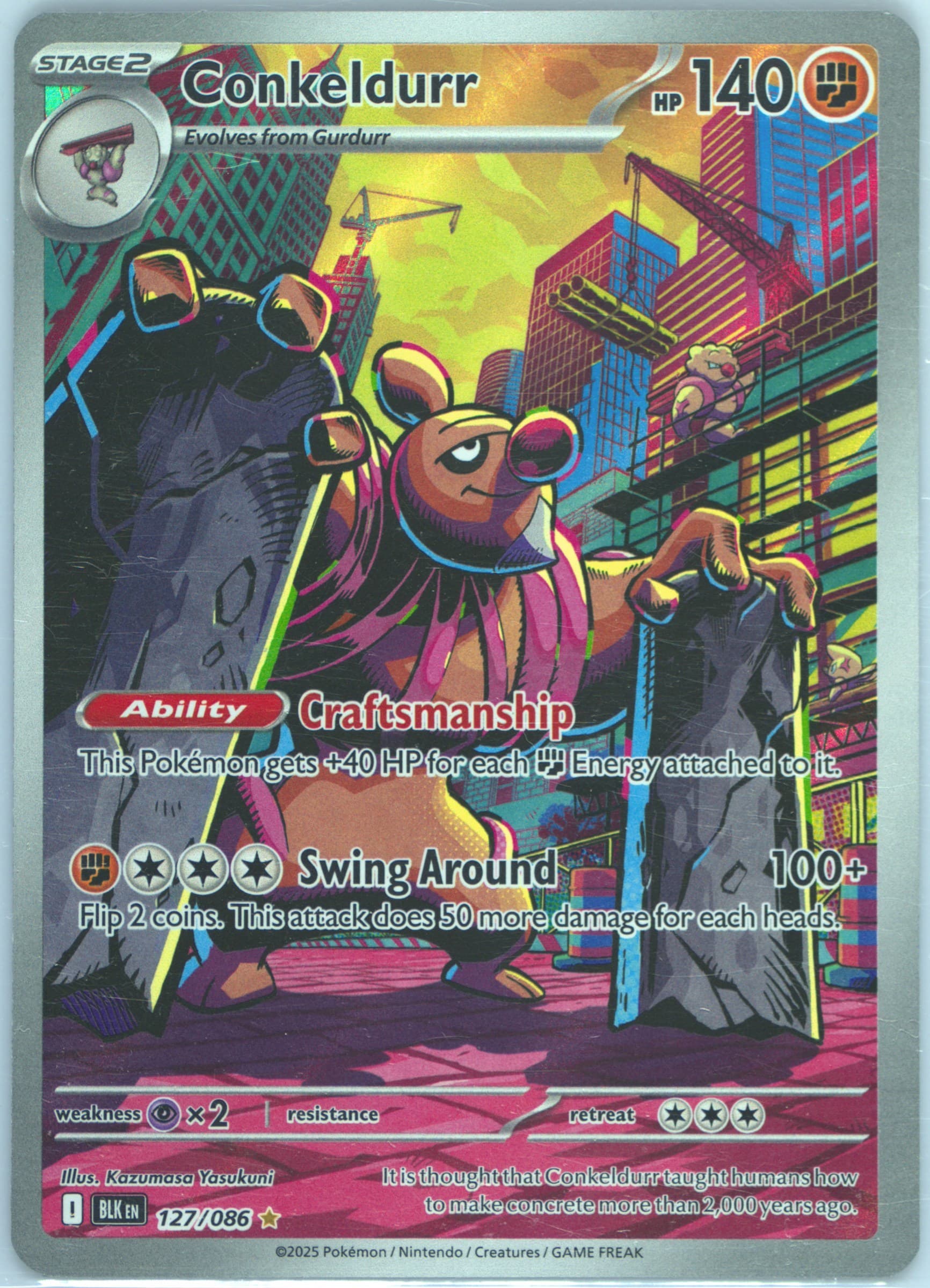 Conkeldurr Illustration Rare (127) 2025 Pokemon Blk EN-Black Bolt