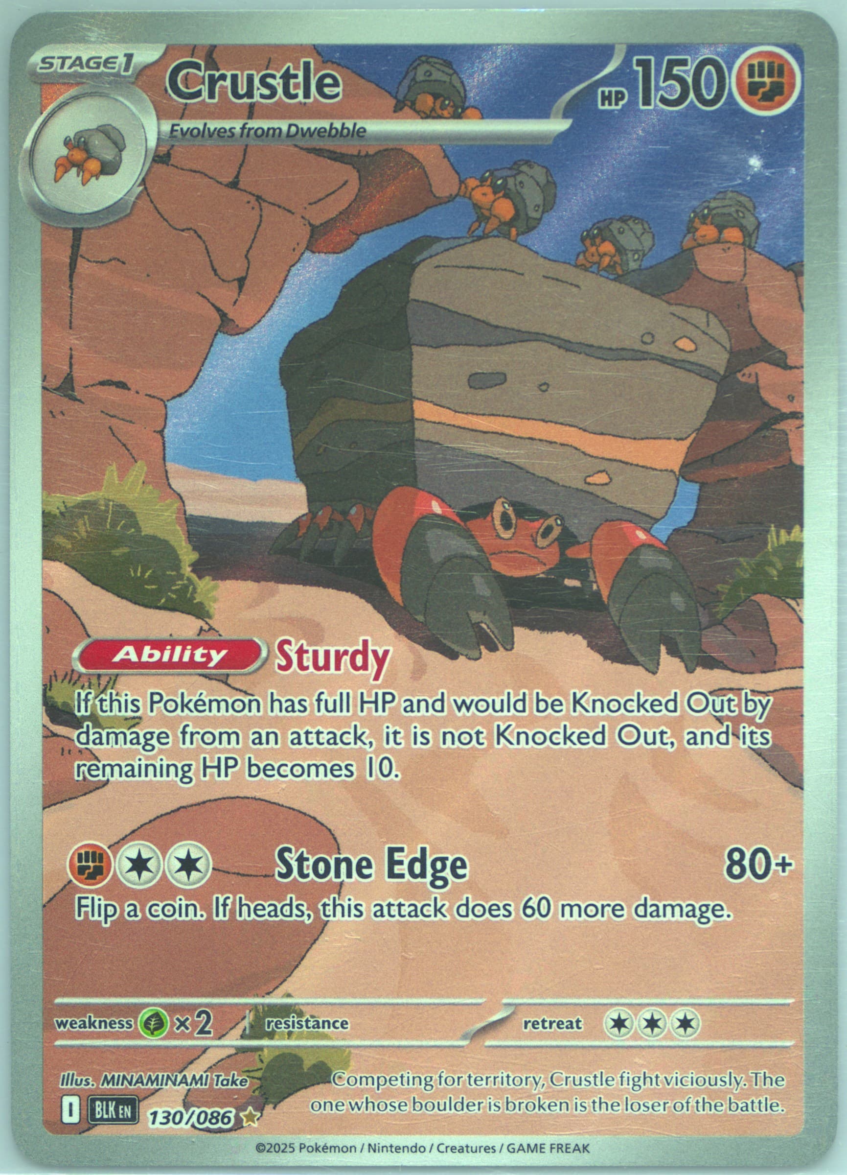 Crustle Illustration Rare (130) 2025 Pokemon Blk EN-Black Bolt