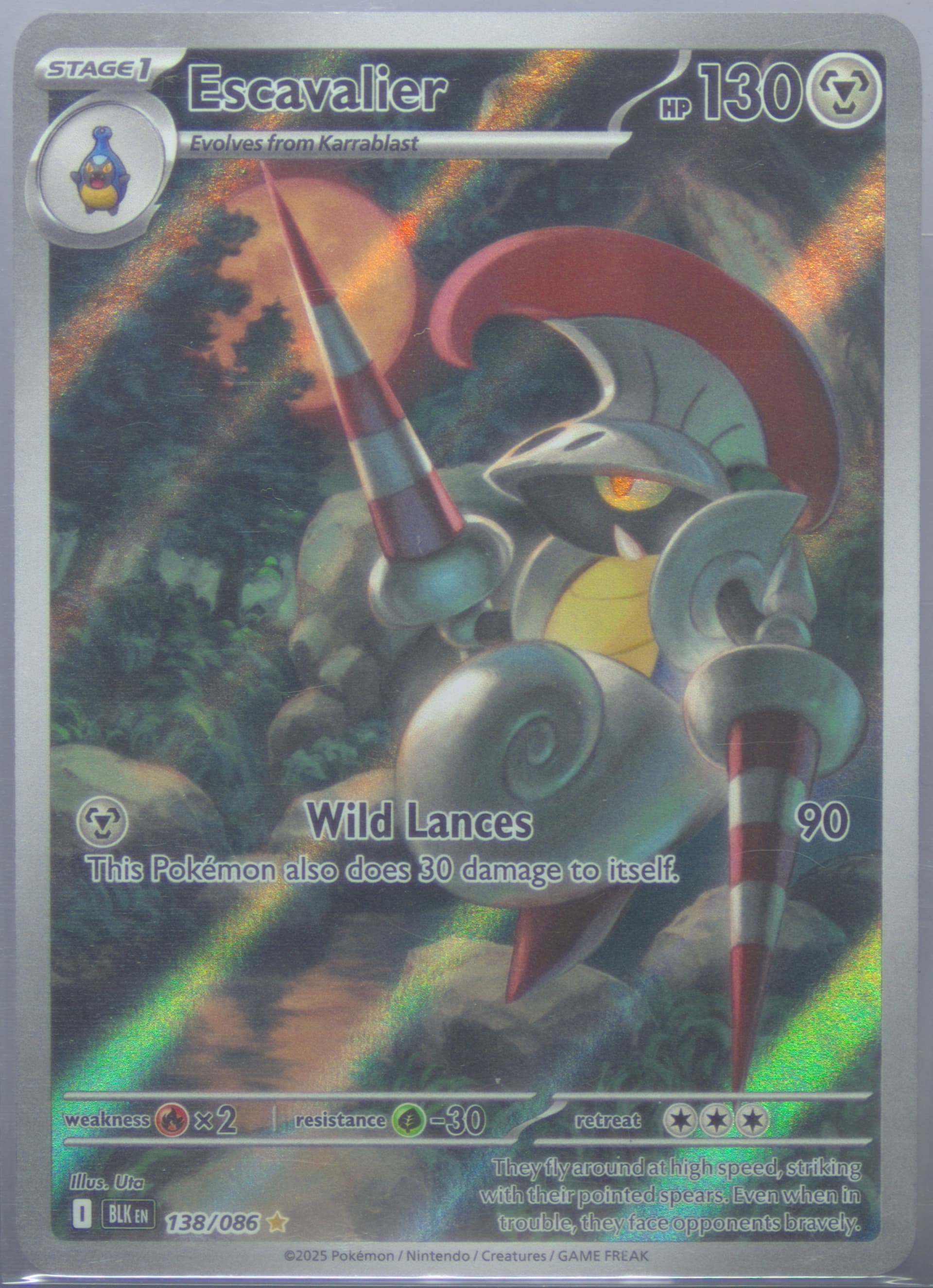 Escavalier Illustration Rare (138) 2025 Pokemon Blk EN-Black Bolt