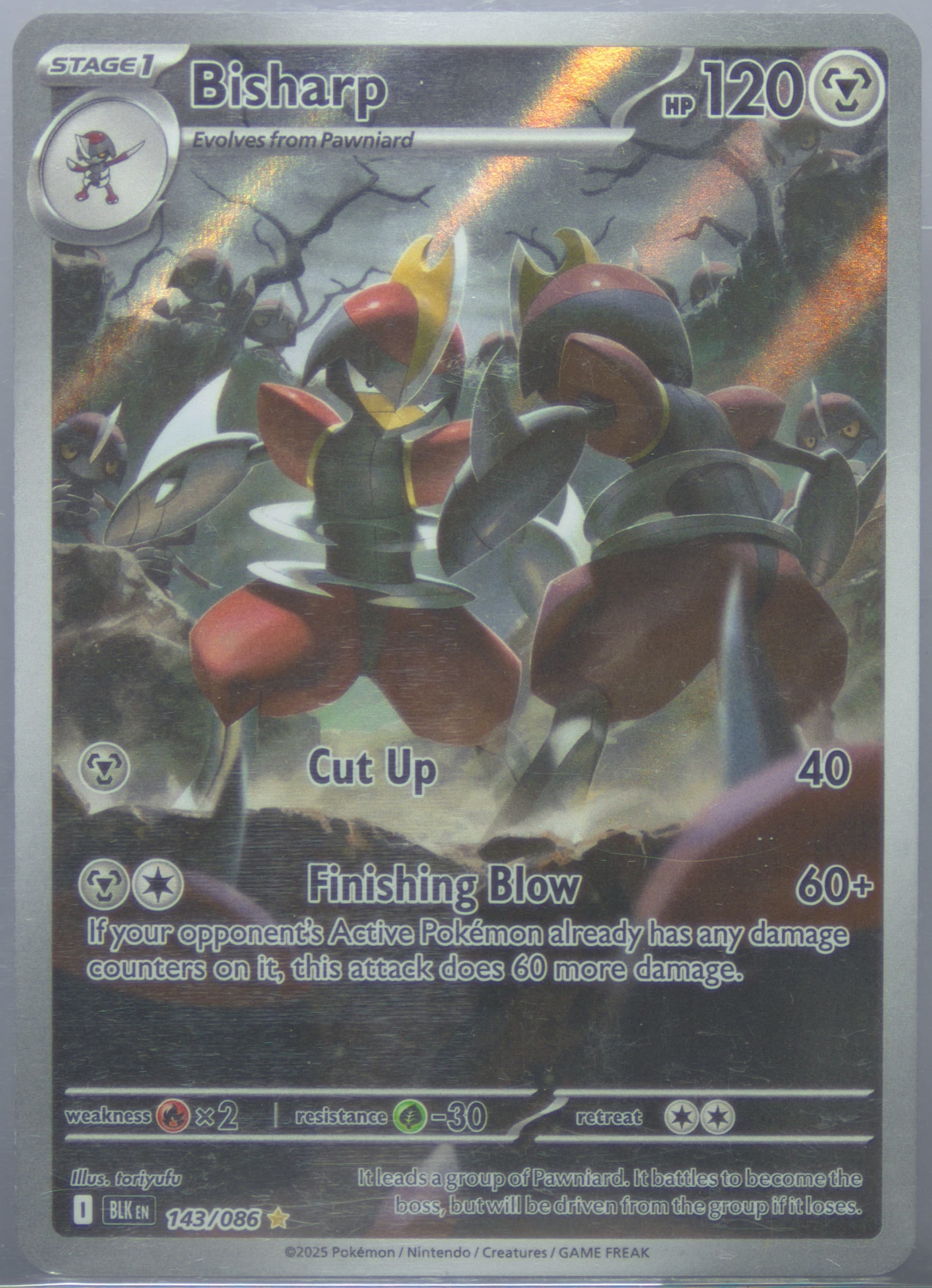 Bisharp Illustration Rare (143) 2025 Pokemon Blk EN-Black Bolt