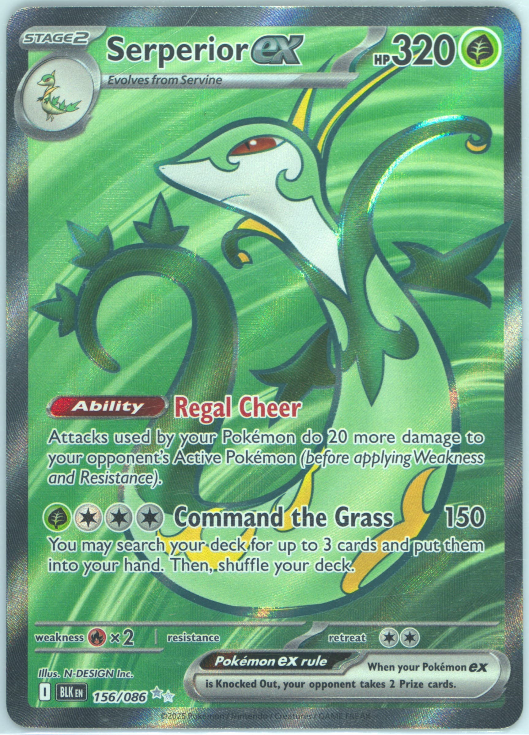 Serperior EX Ultra Rare (156) 2025 Pokemon Blk EN-Black Bolt