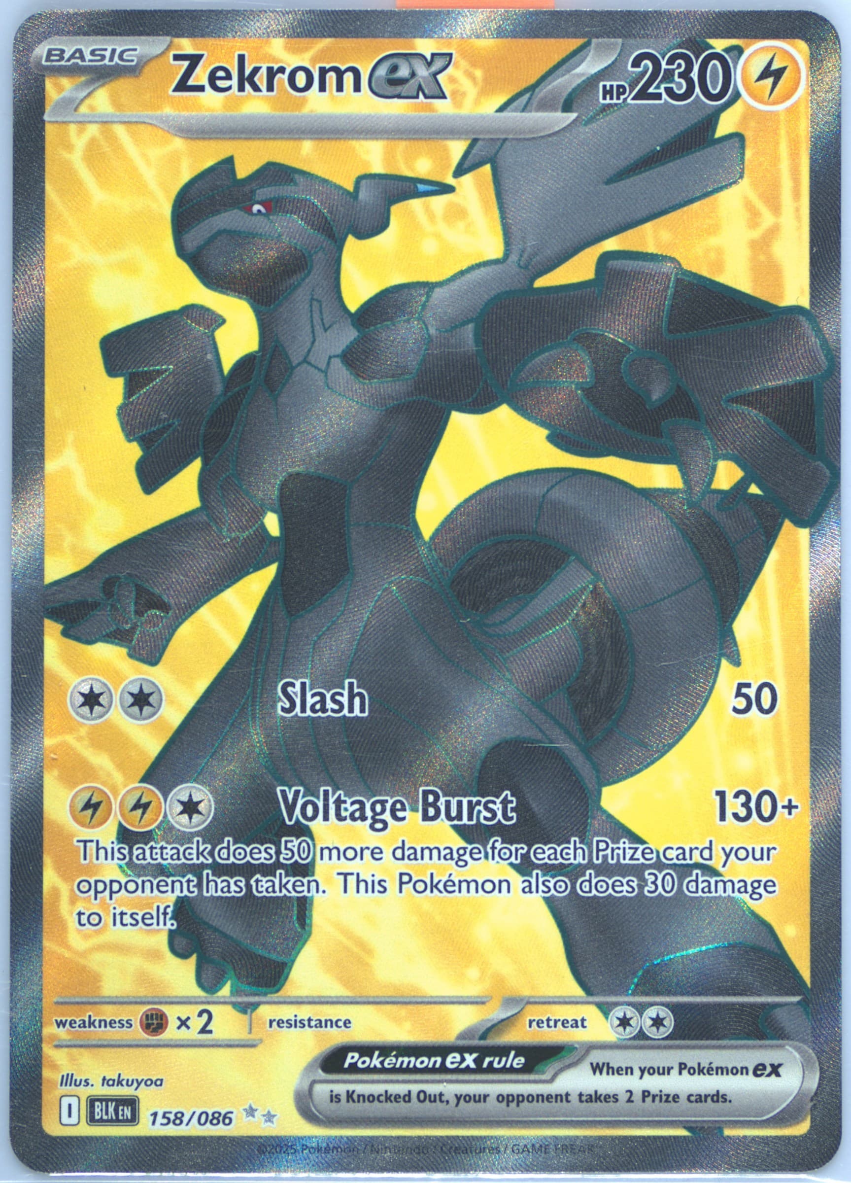 Zekrom EX Ultra Rare (158) 2025 Pokemon Blk EN-Black Bolt