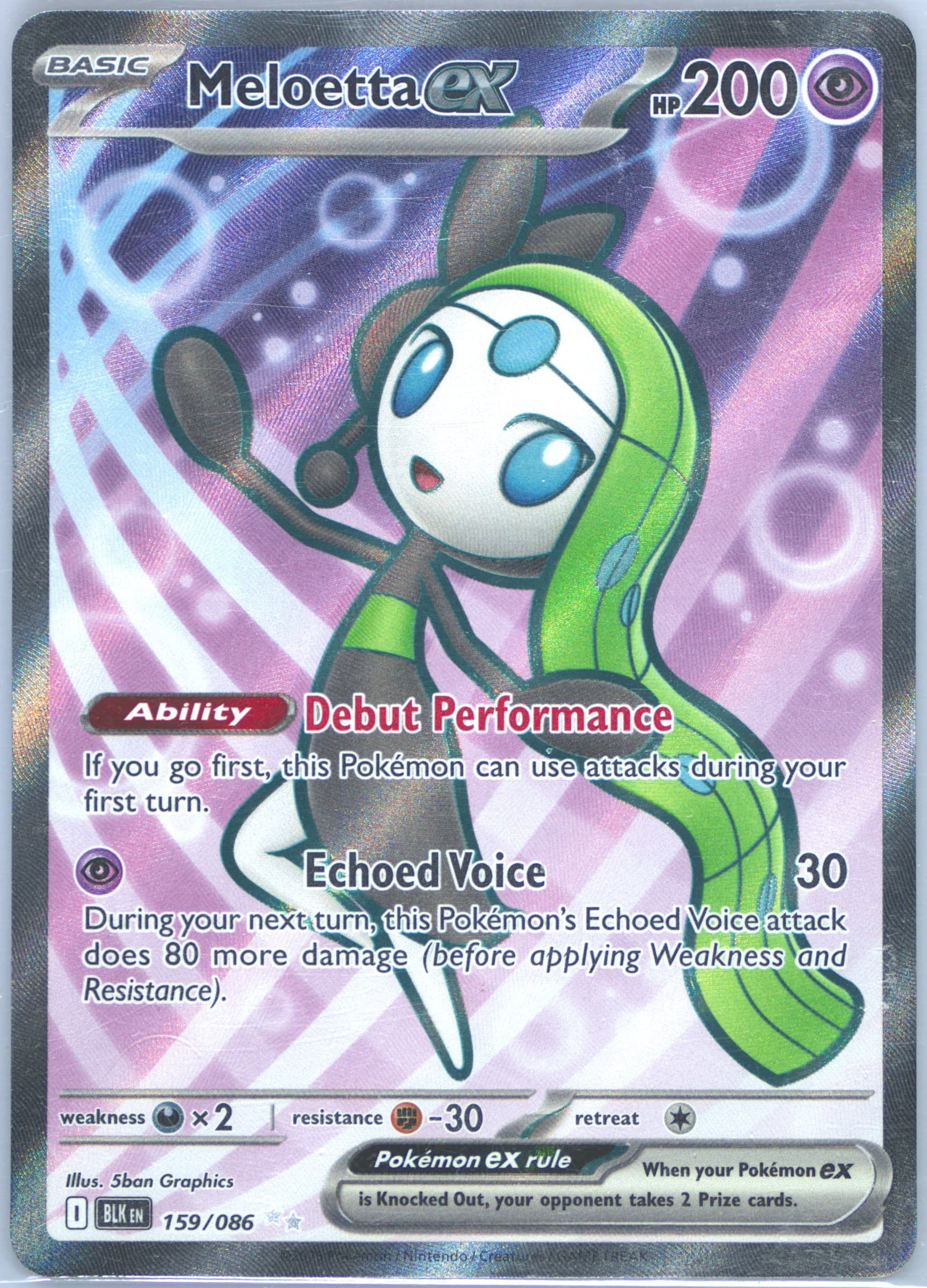 Meloetta EX Ultra Rare (159) 2025 Pokemon Blk EN-Black Bolt