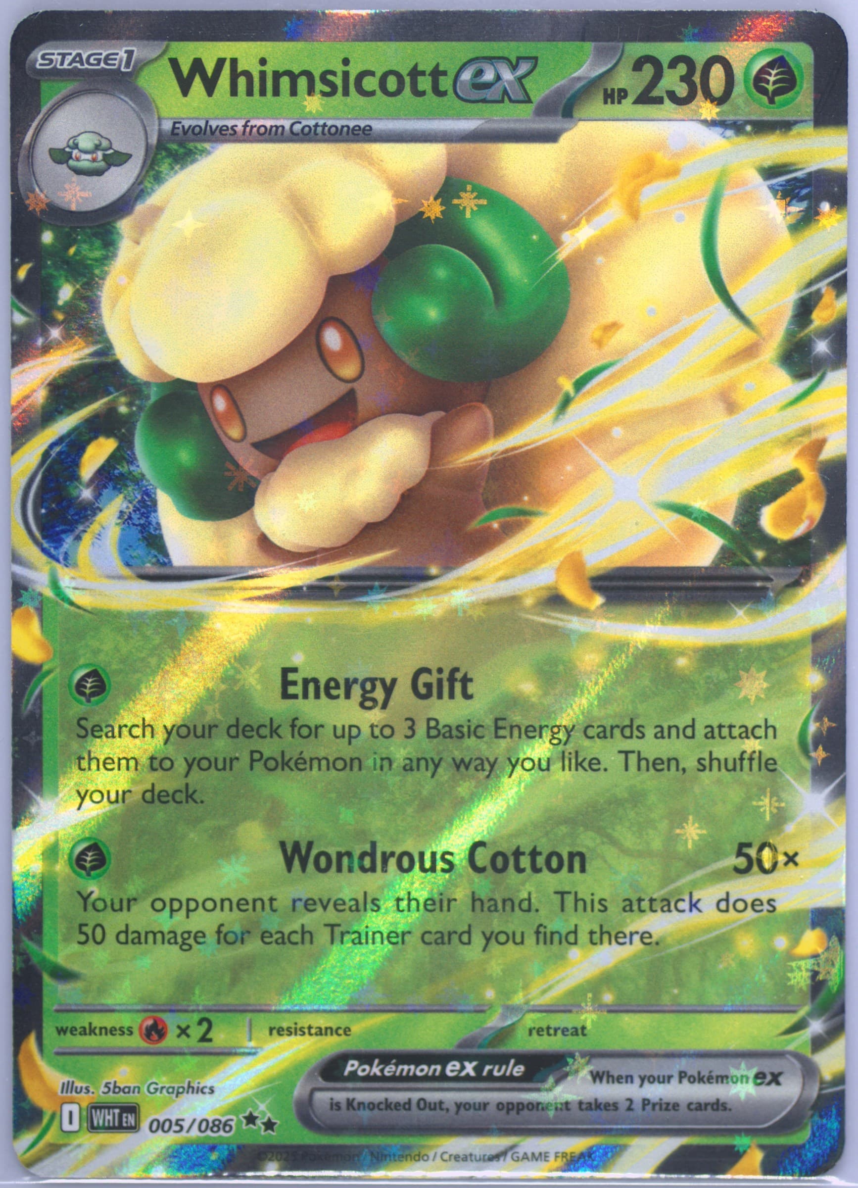 Whimsicott EX (005) 2025 Pokemon Wht EN-White Flare