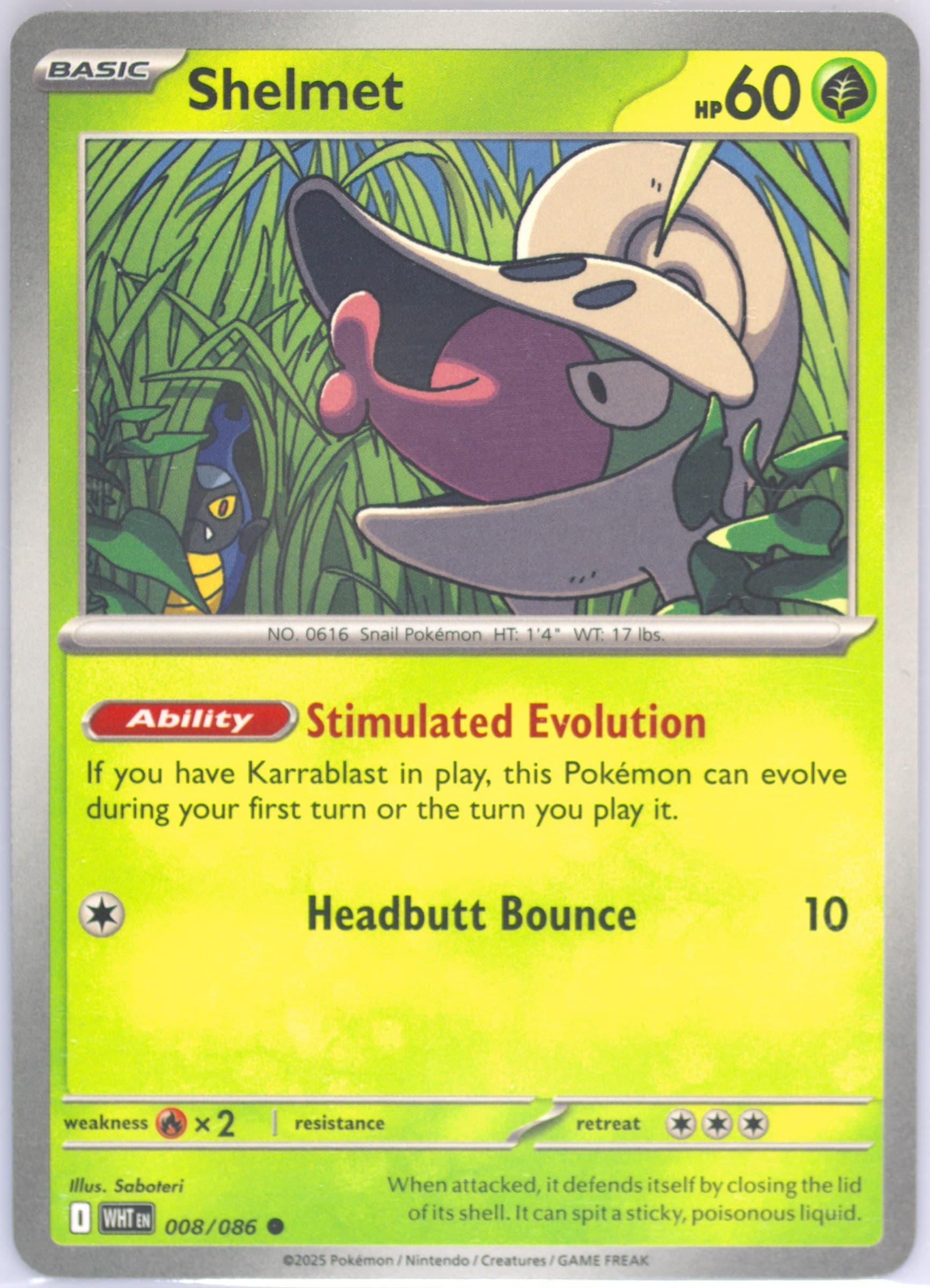 Shelmet (008) 2025 Pokemon Wht EN-White Flare