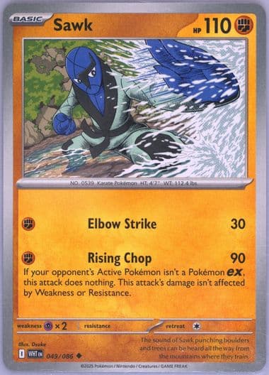 Sawk (049) 2025 Pokemon Wht EN-White Flare