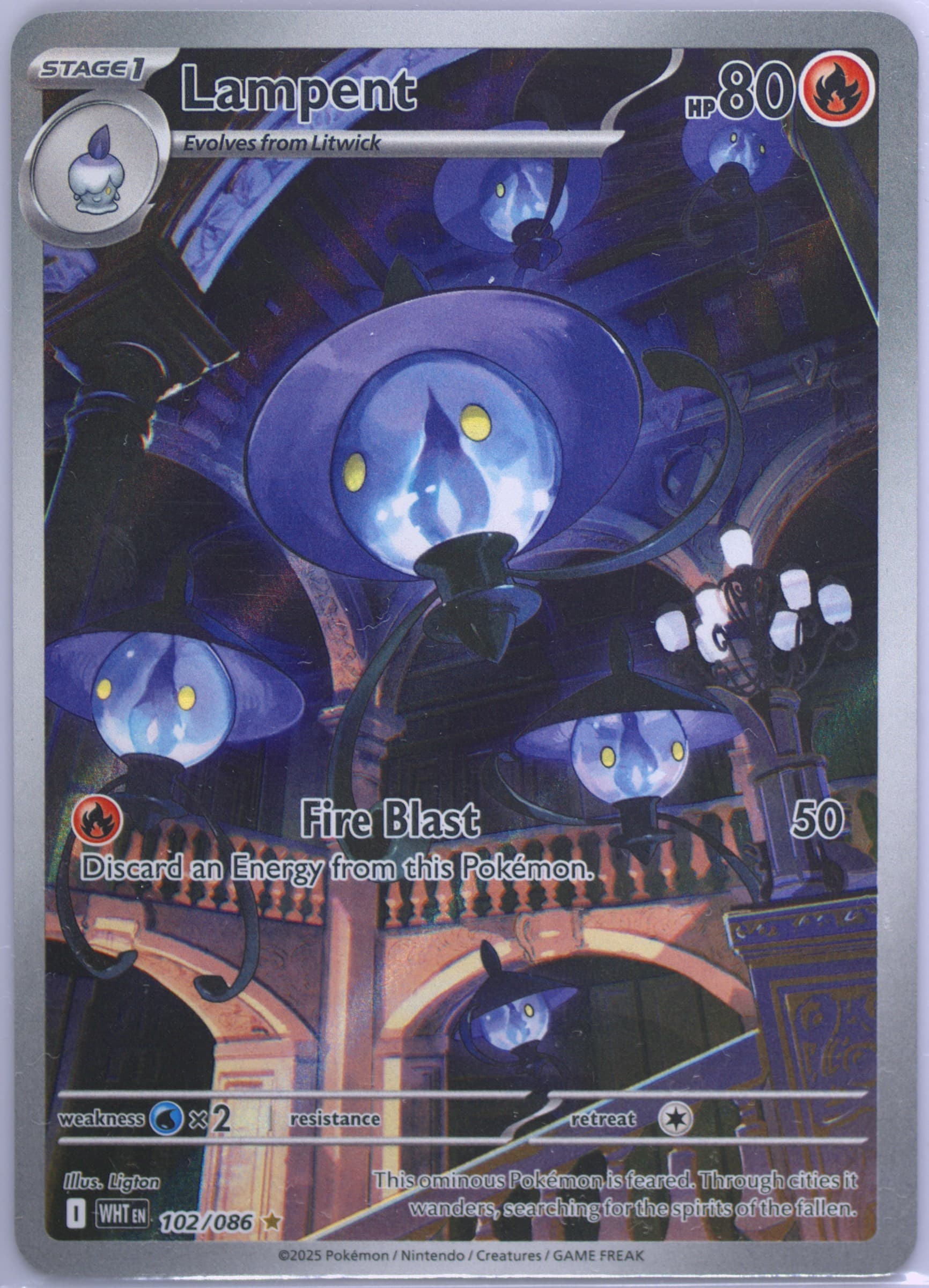 Lampent Illustration Rare (102) 2025 Pokemon Wht EN-White Flare
