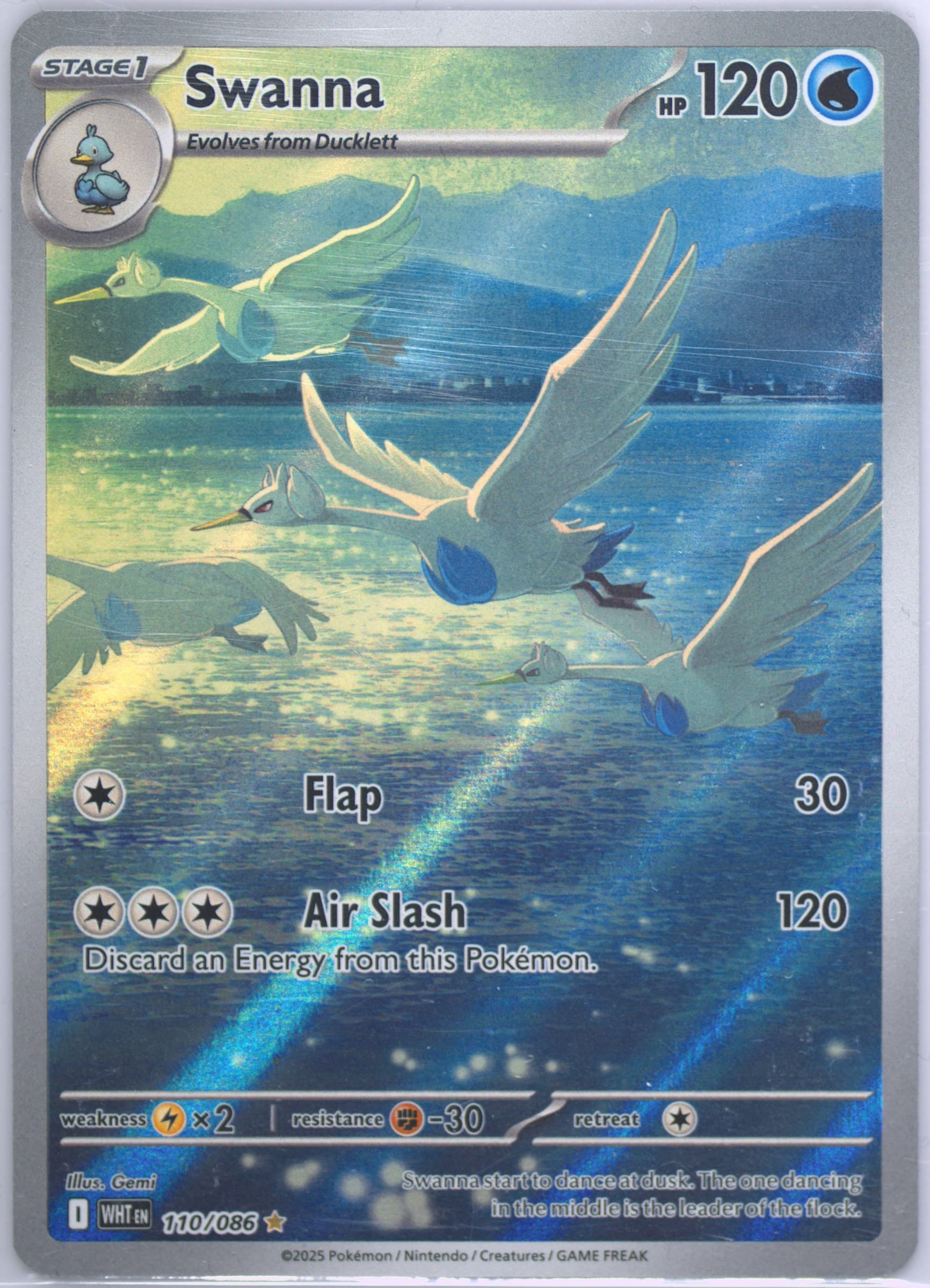 Swanna Illustration Rare (110) 2025 Pokemon Wht EN-White Flare
