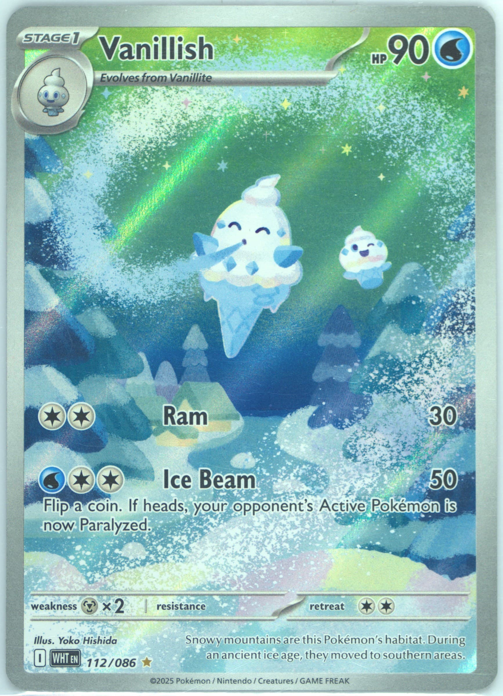 Vanillish Illustration Rare (112) 2025 Pokemon Wht EN-White Flare