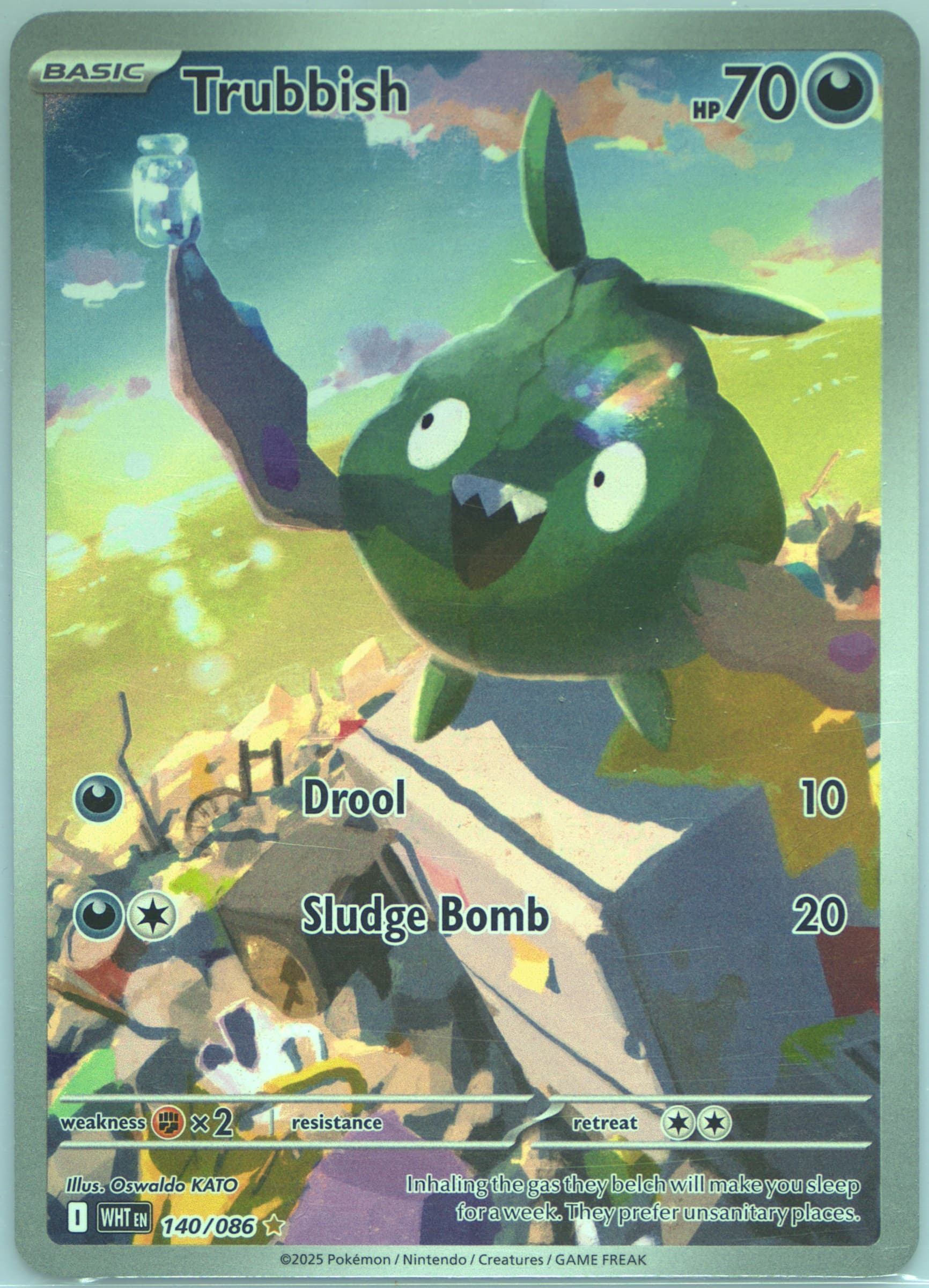 Trubbish Illustration Rare (140) 2025 Pokemon Wht EN-White Flare