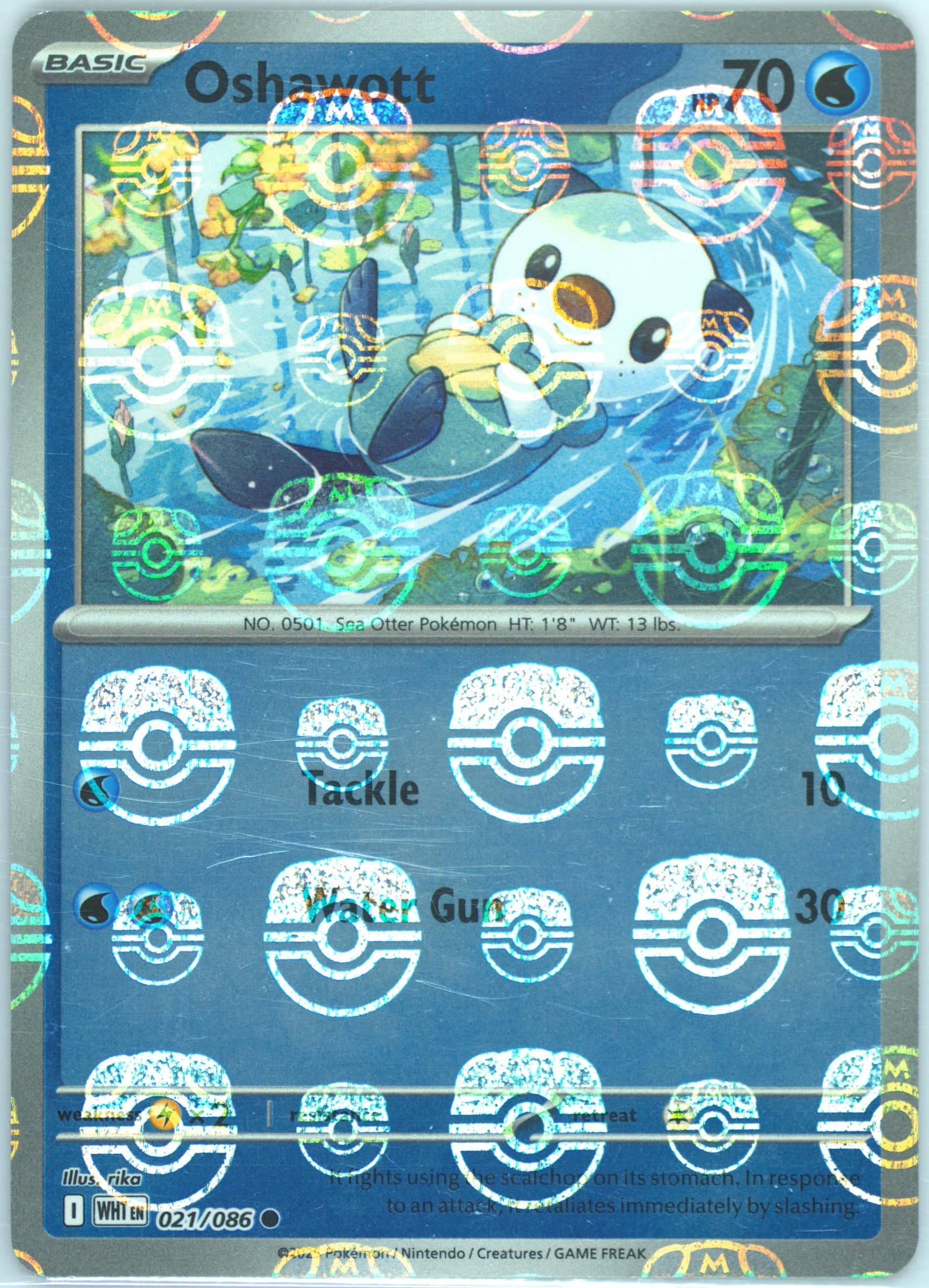 Oshawott Master Ball Reverse Holo (021) 2025 Pokemon Wht EN-White Flare