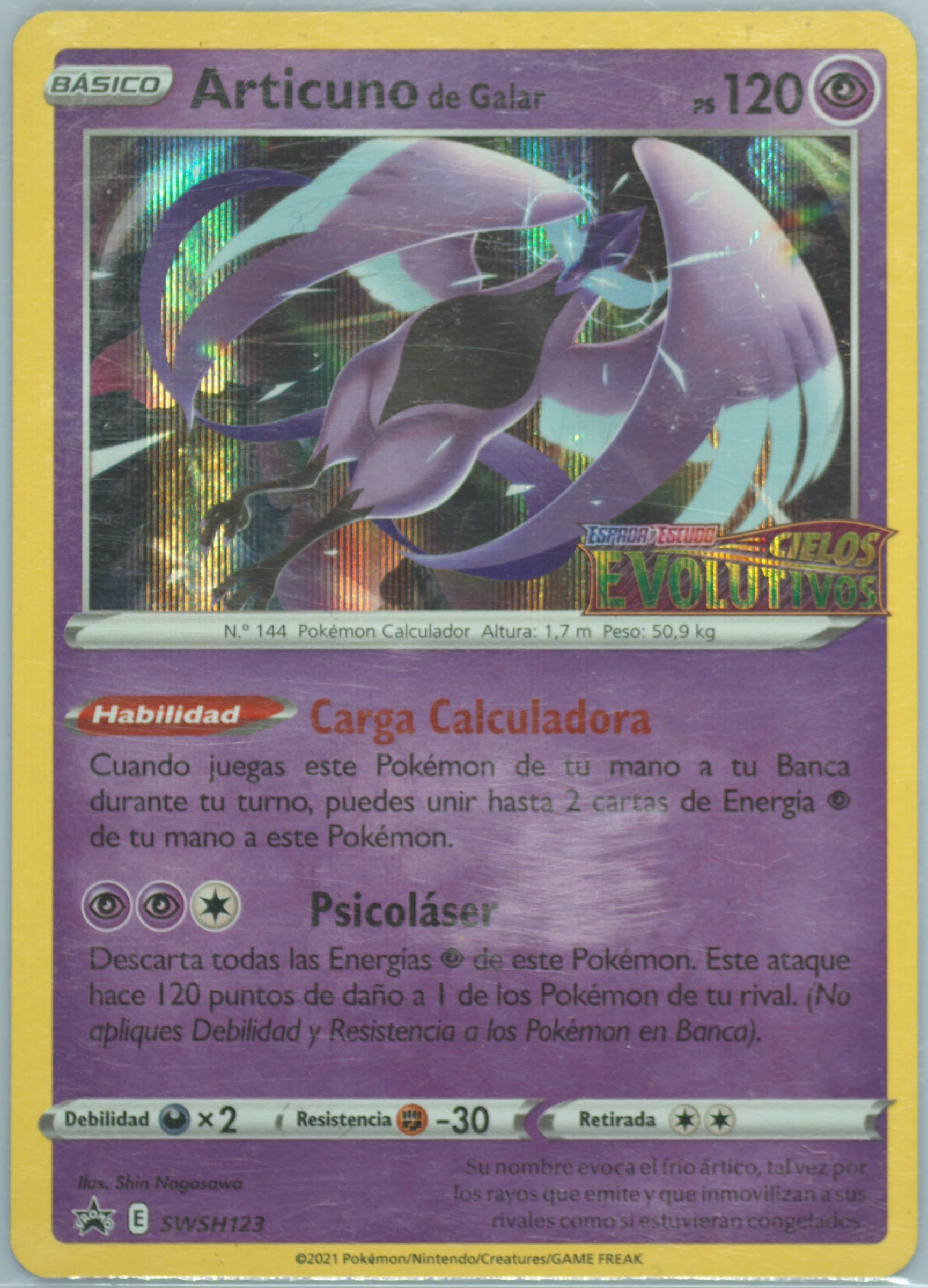 Articuno de Galar-Holo Prerelease-Spanish (123) 2021 Pokemon Swsh Black Star Promo