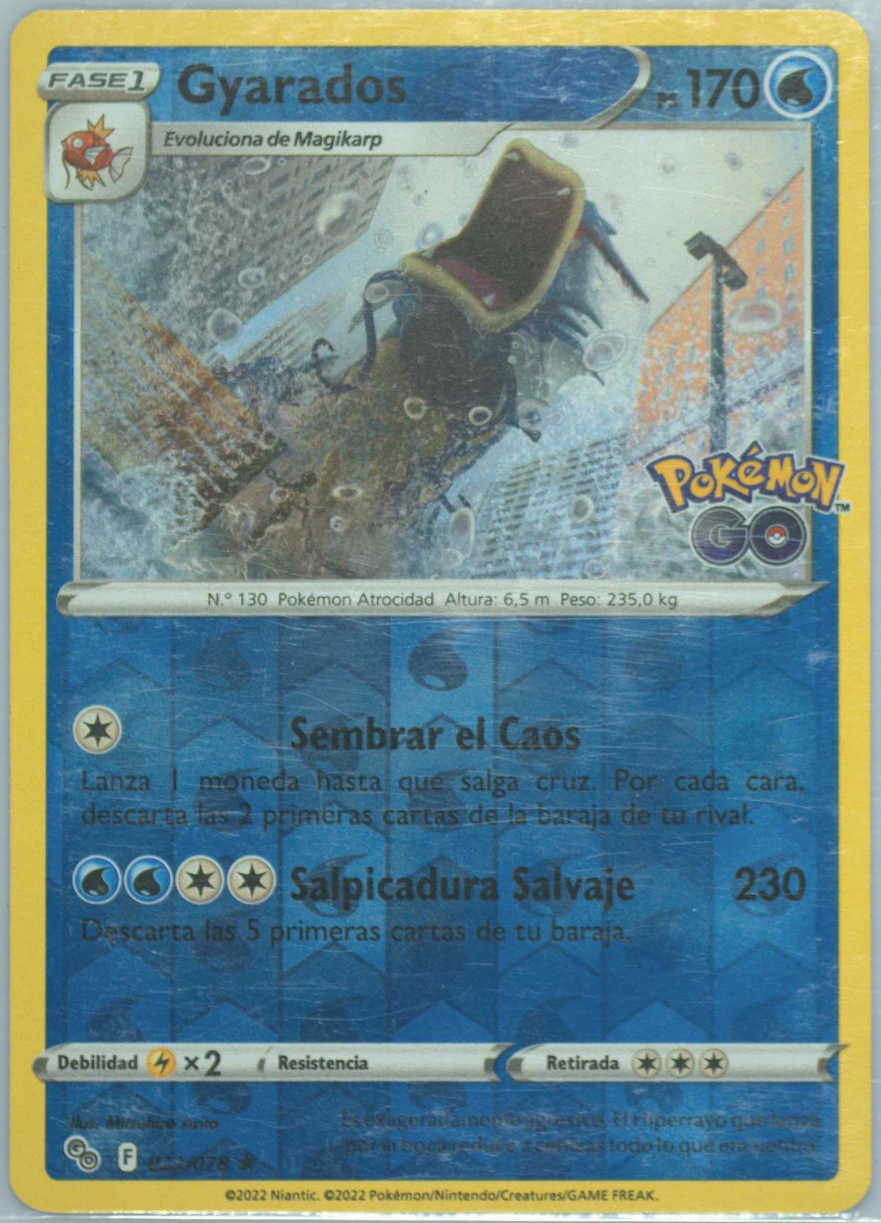 Gyarados-Reverse Foil Spanish (022) 2022 Pokemon Go