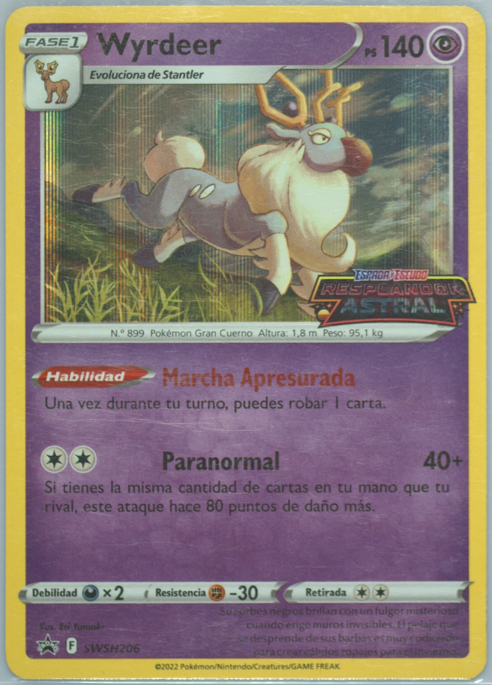 Wyrdeer-Holo Prerelease-Spanish (206) 2022 Pokemon Swsh Black Star Promo